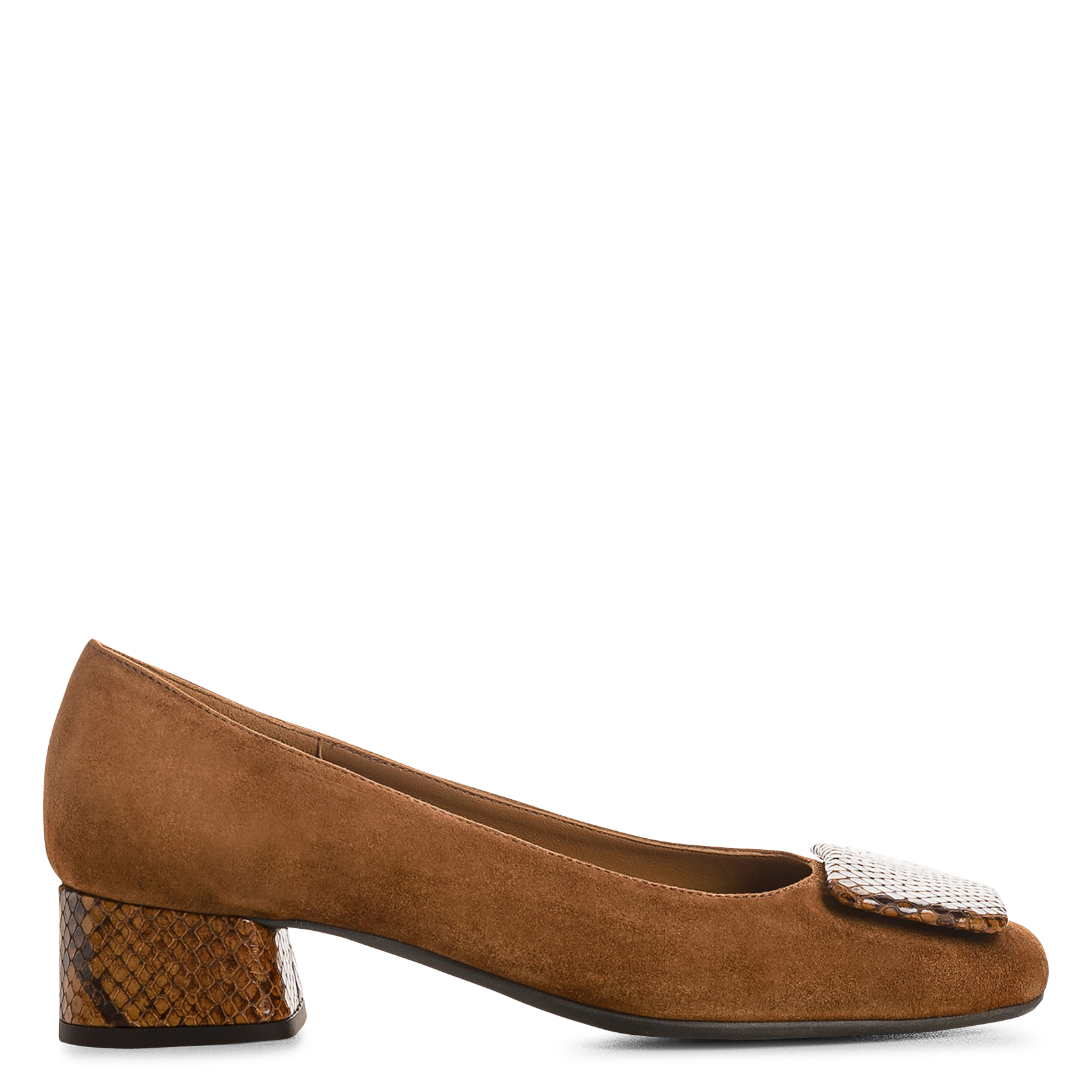 Pumps met python details in leer REQINS Bruin