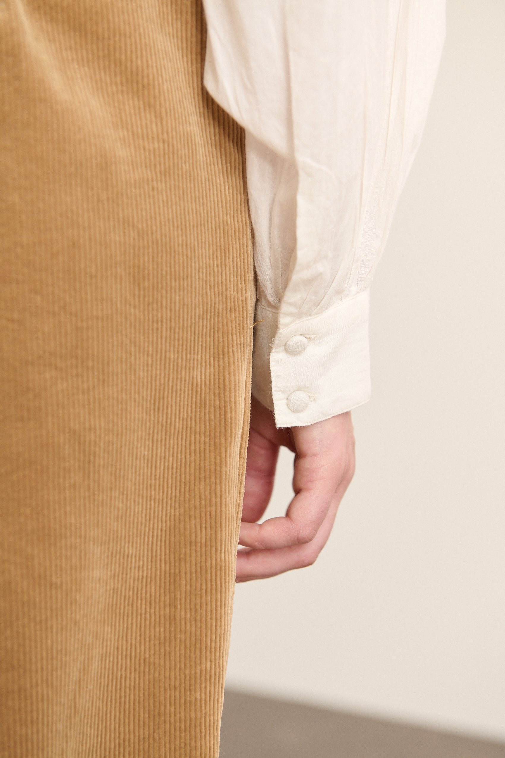 Loose blouse with long embroidered sleeves GARANCE PARIS White