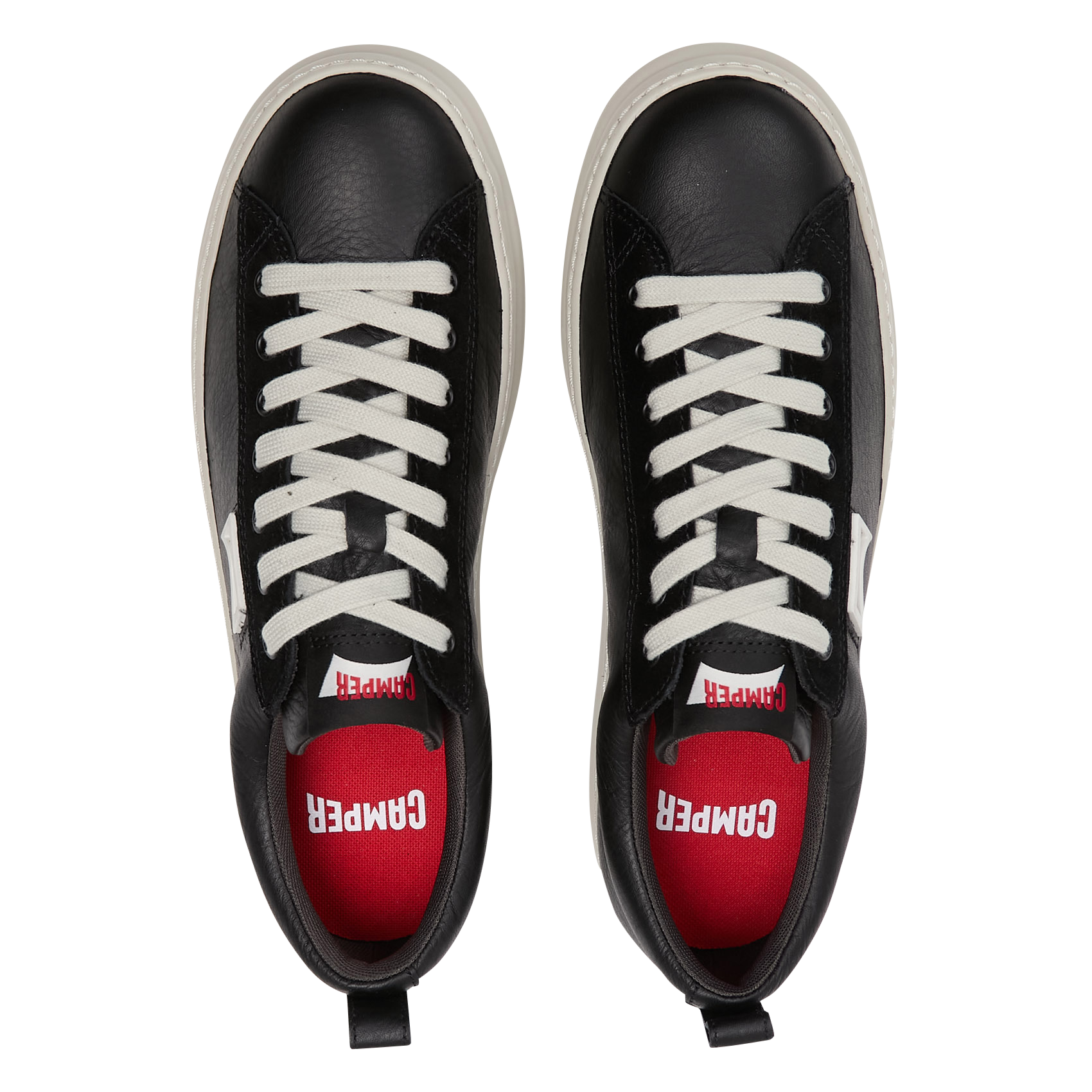 Baskets basses unies en cuir CAMPER Noir