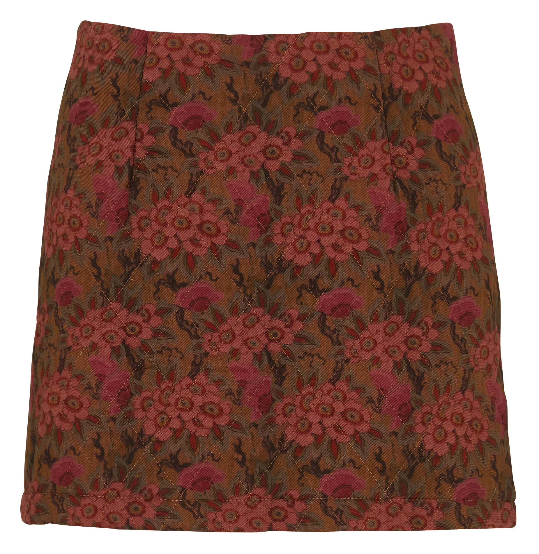 Gepolsterter kurzer gerader Baumwollrock THE KORNER Braun