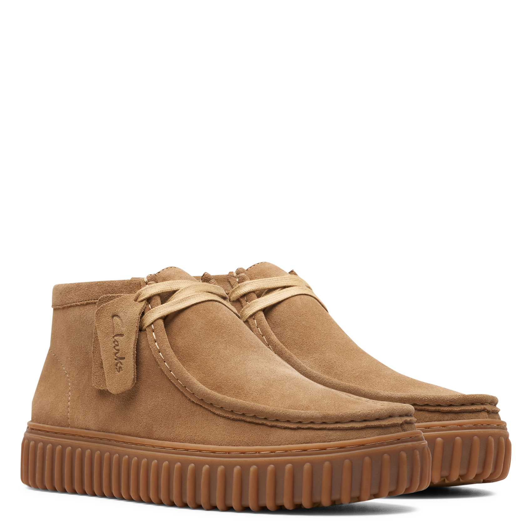 Suede leather derbies CLARKS Beige