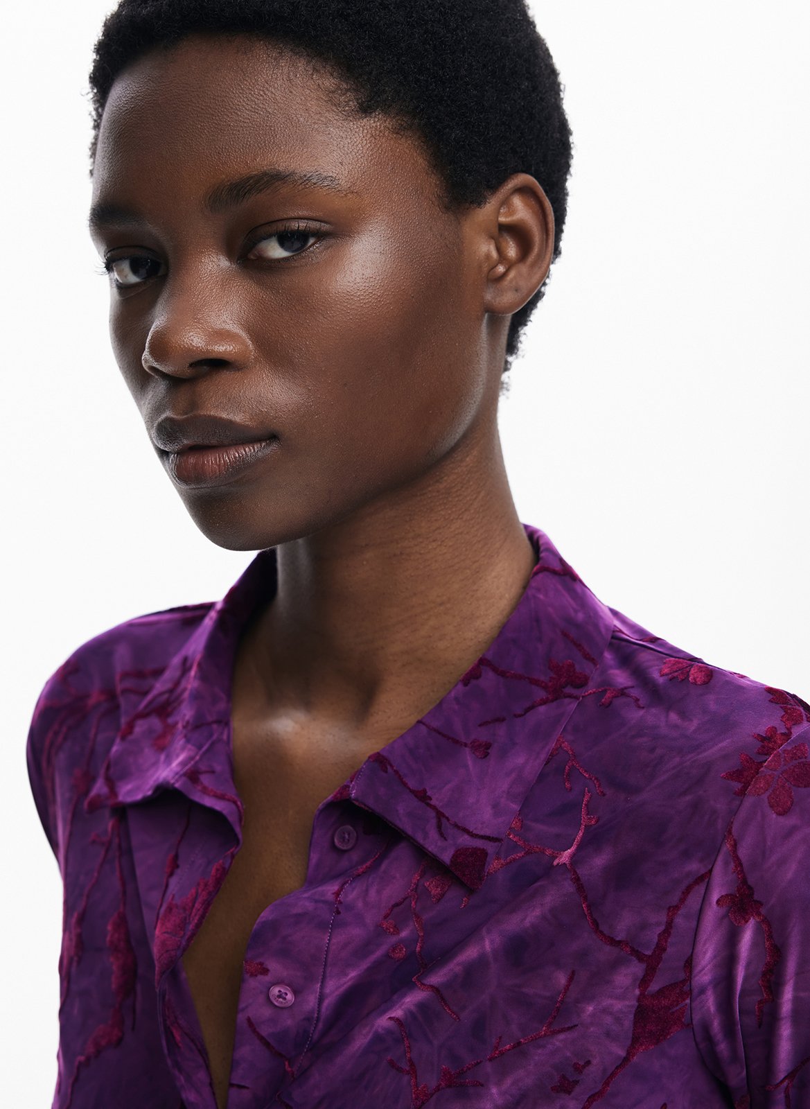 Camicia dritta colletto classico in jacquard DESIGUAL Rosso