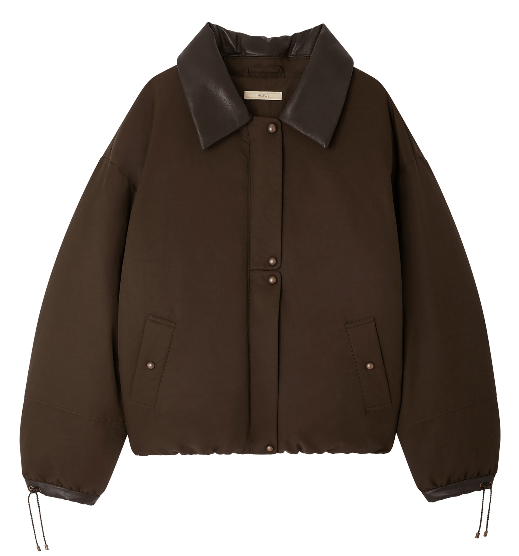 Manteau ample zippé uni SESSUN Kaki