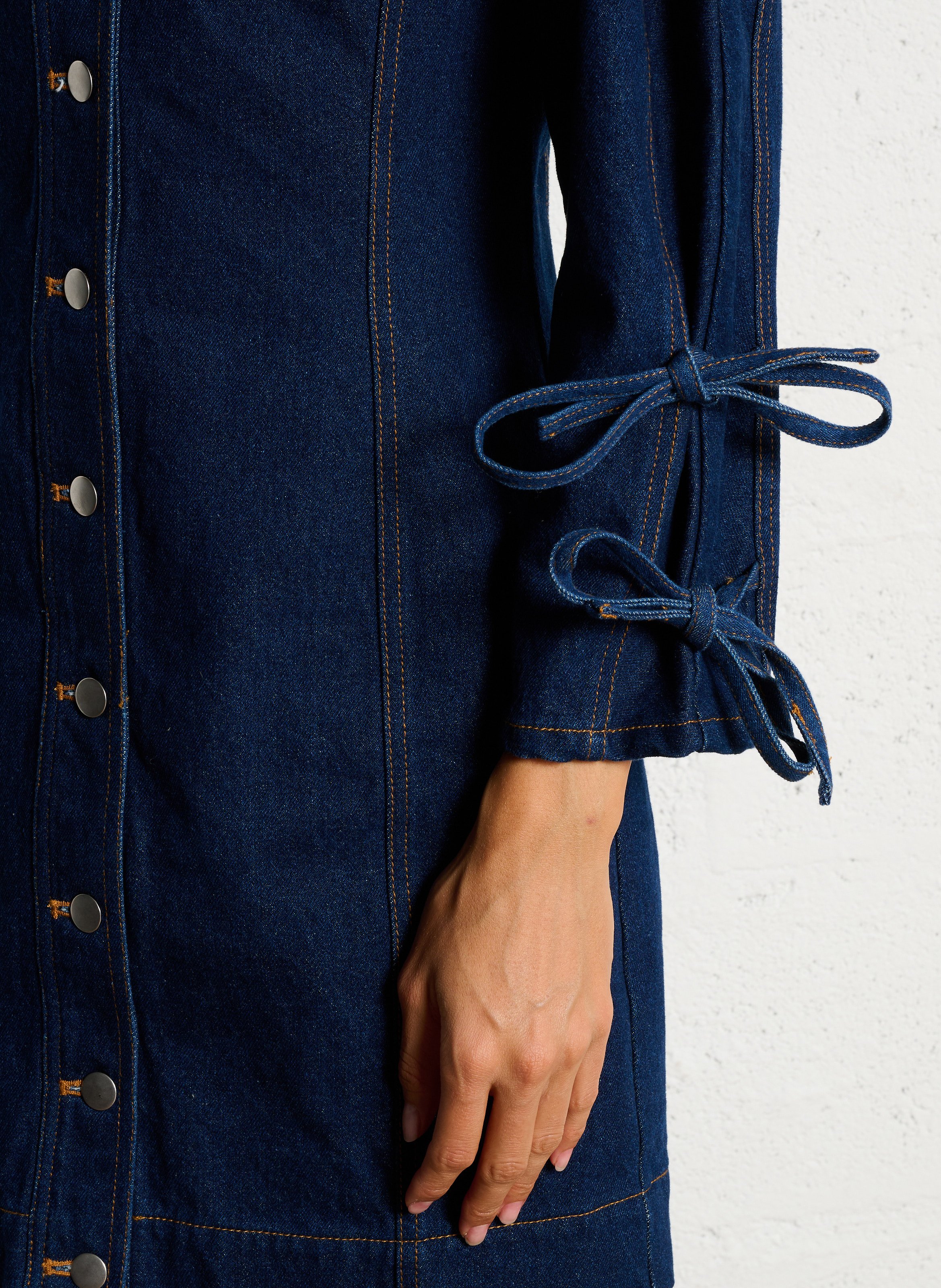 Robe en jean ajustée en coton  THE TINY BIG SISTER Bleu