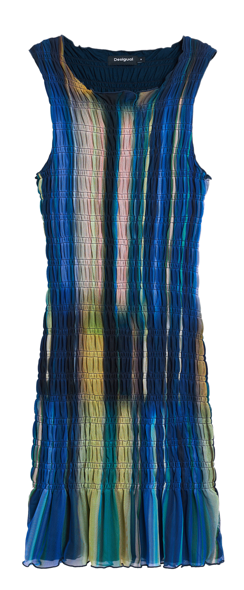 Robe courte col rond DESIGUAL Bleu