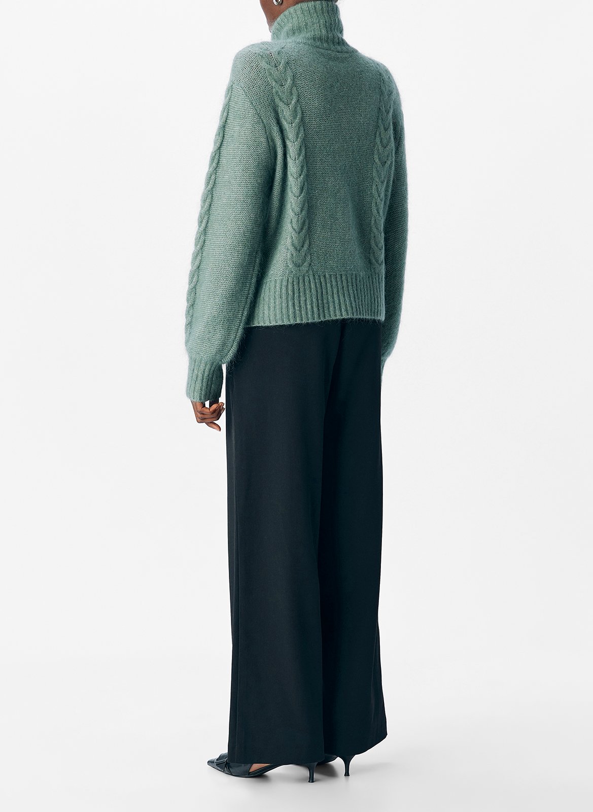 Rechte gebreide vest met rits OBJECT Grijs