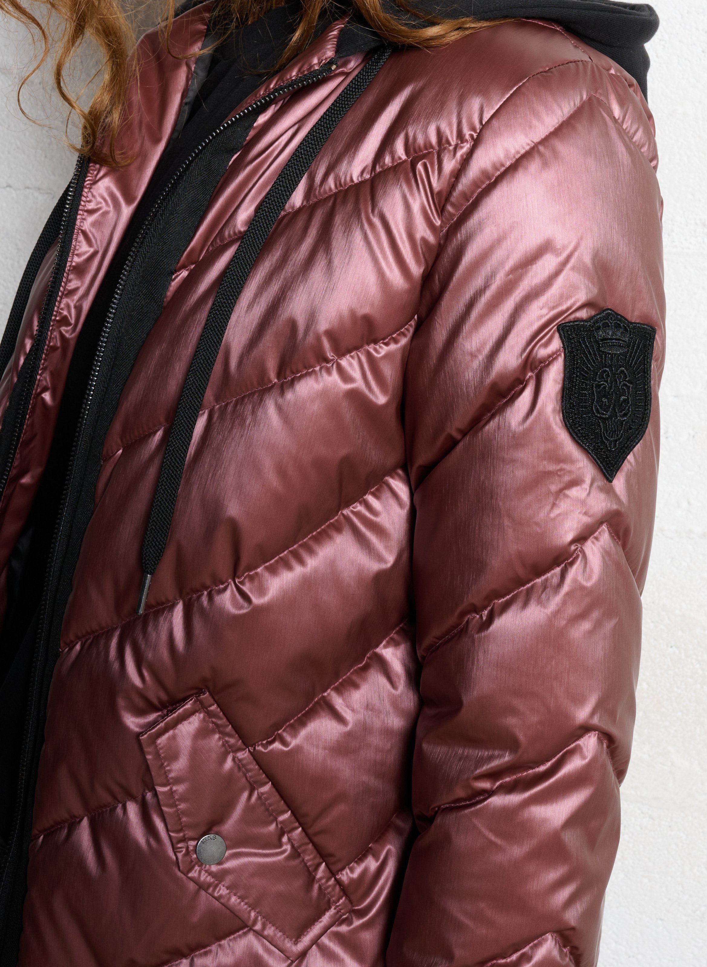 Quilted straight down jacket IKKS Brown