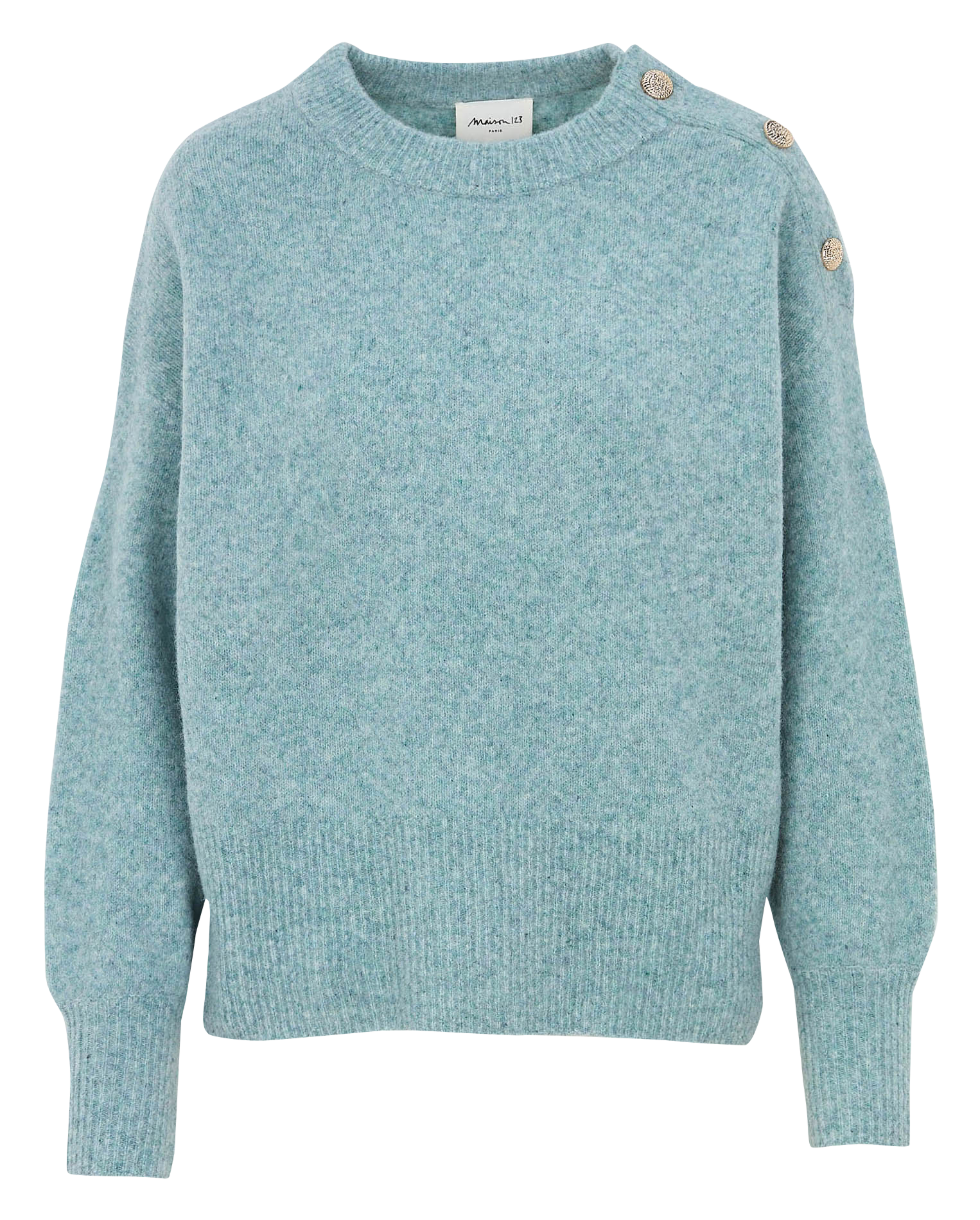 Oversized round-neck wool-blend sweater MAISON 123 Blue