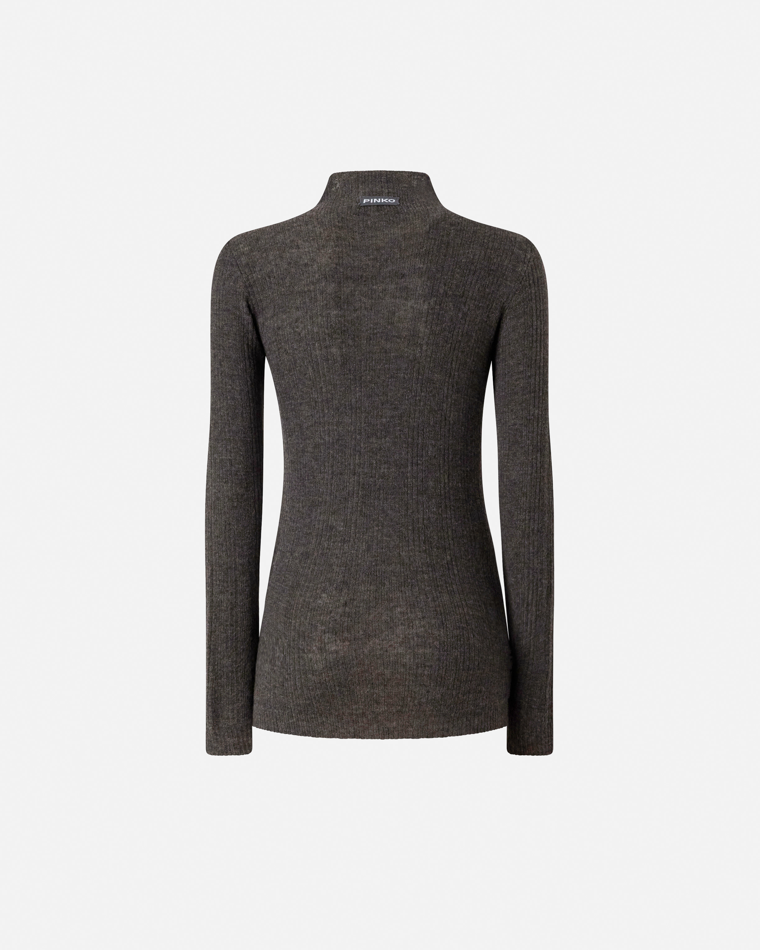 Fitted sweater with high collar PINKO Grey