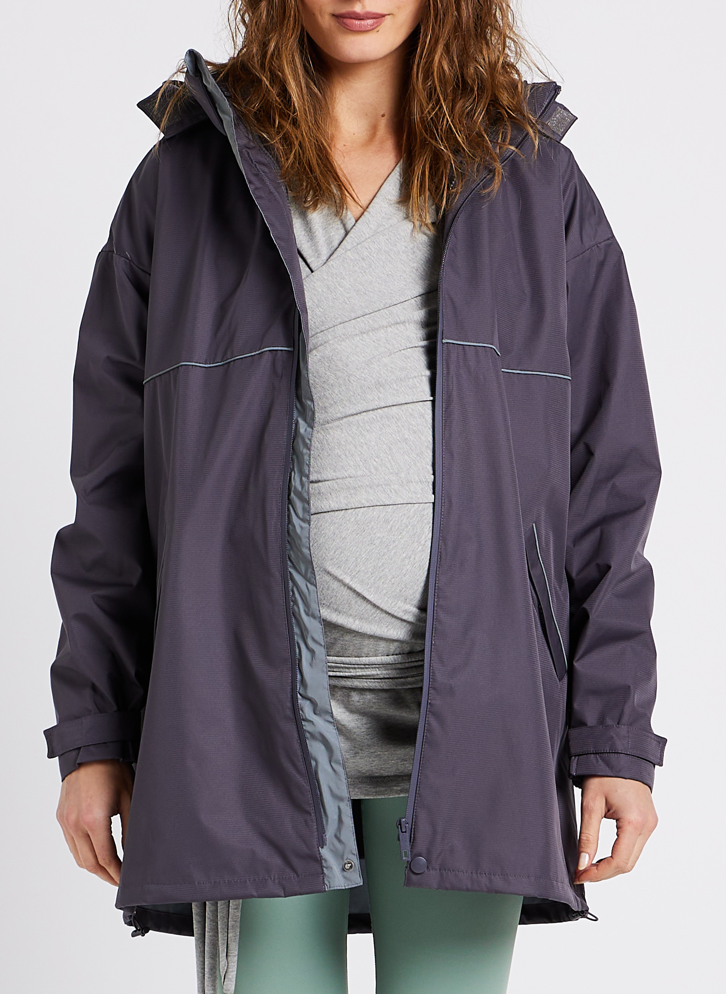 Imperméable à capuche  SERAPHINE Gris