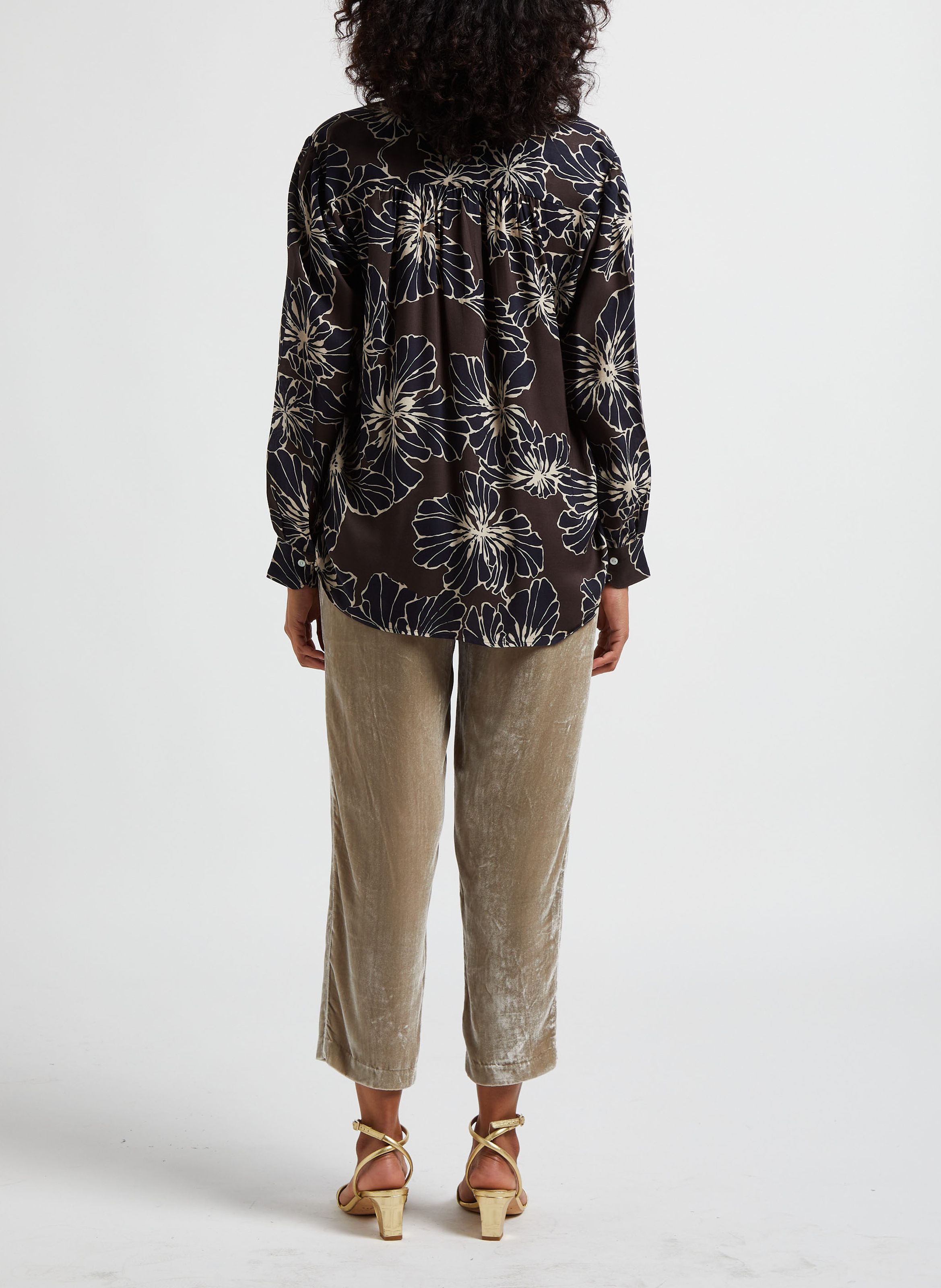 Gerade geschnittene Samthose MES DEMOISELLES Grau