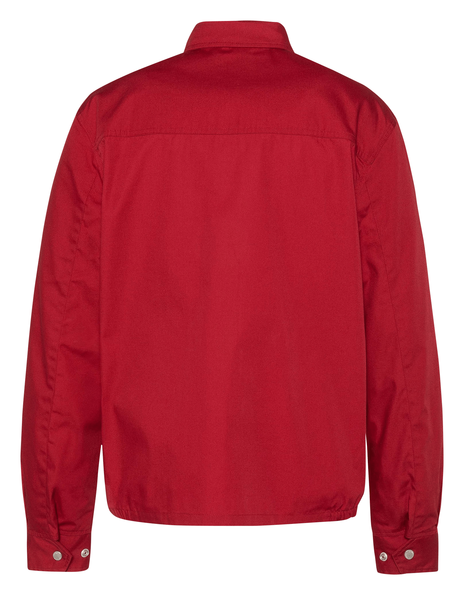 Gerade geschnittene Jacke mit Reißverschluss und Taschen. SCHOTT Rot