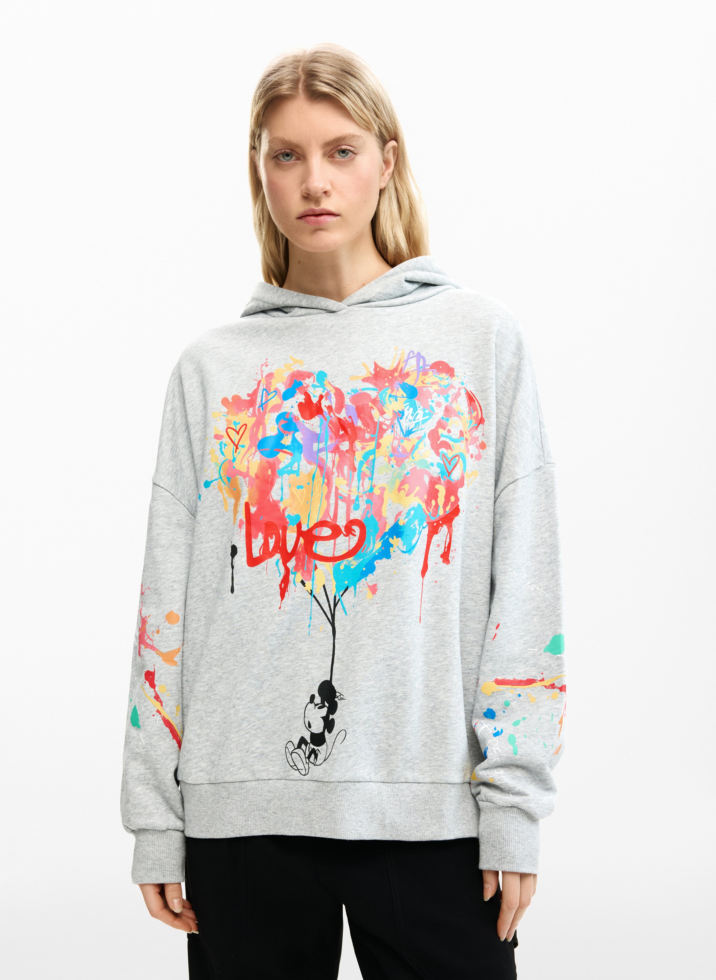 Sweat col rond imprimé  DESIGUAL Noir