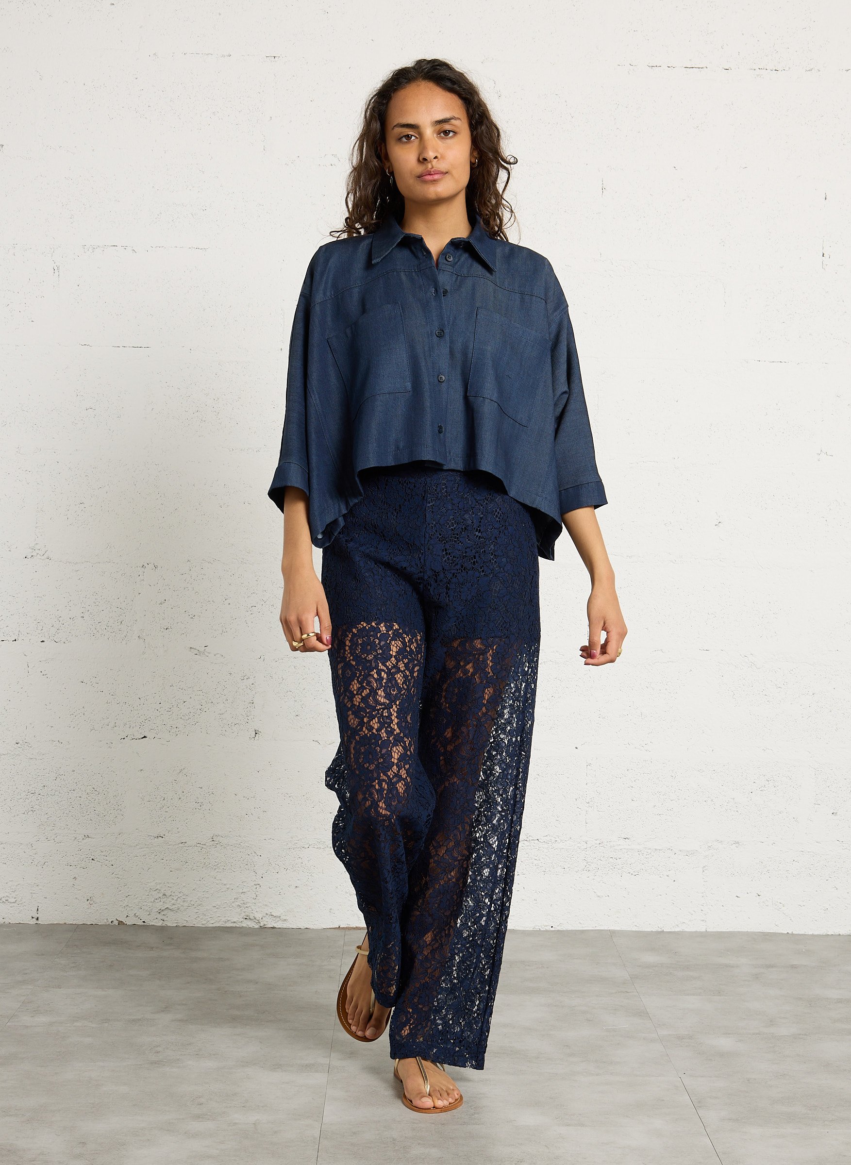 Chemise oversize col classique  IMPERIAL Bleu