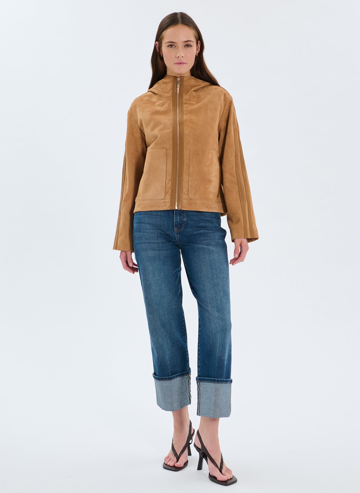 Veste en cuir  ZAPA Beige