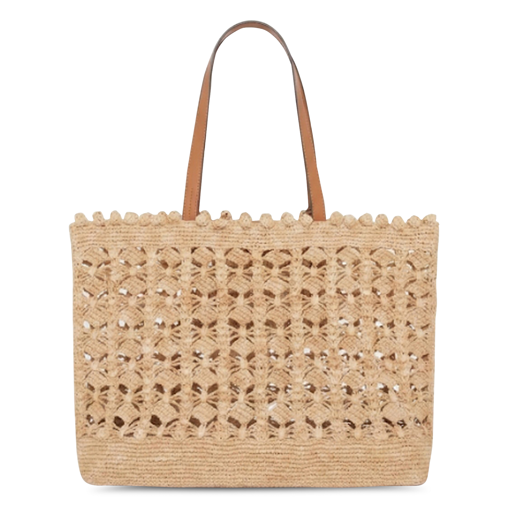 Gehaakte draagtas van raffia en leer GERARD DAREL Beige