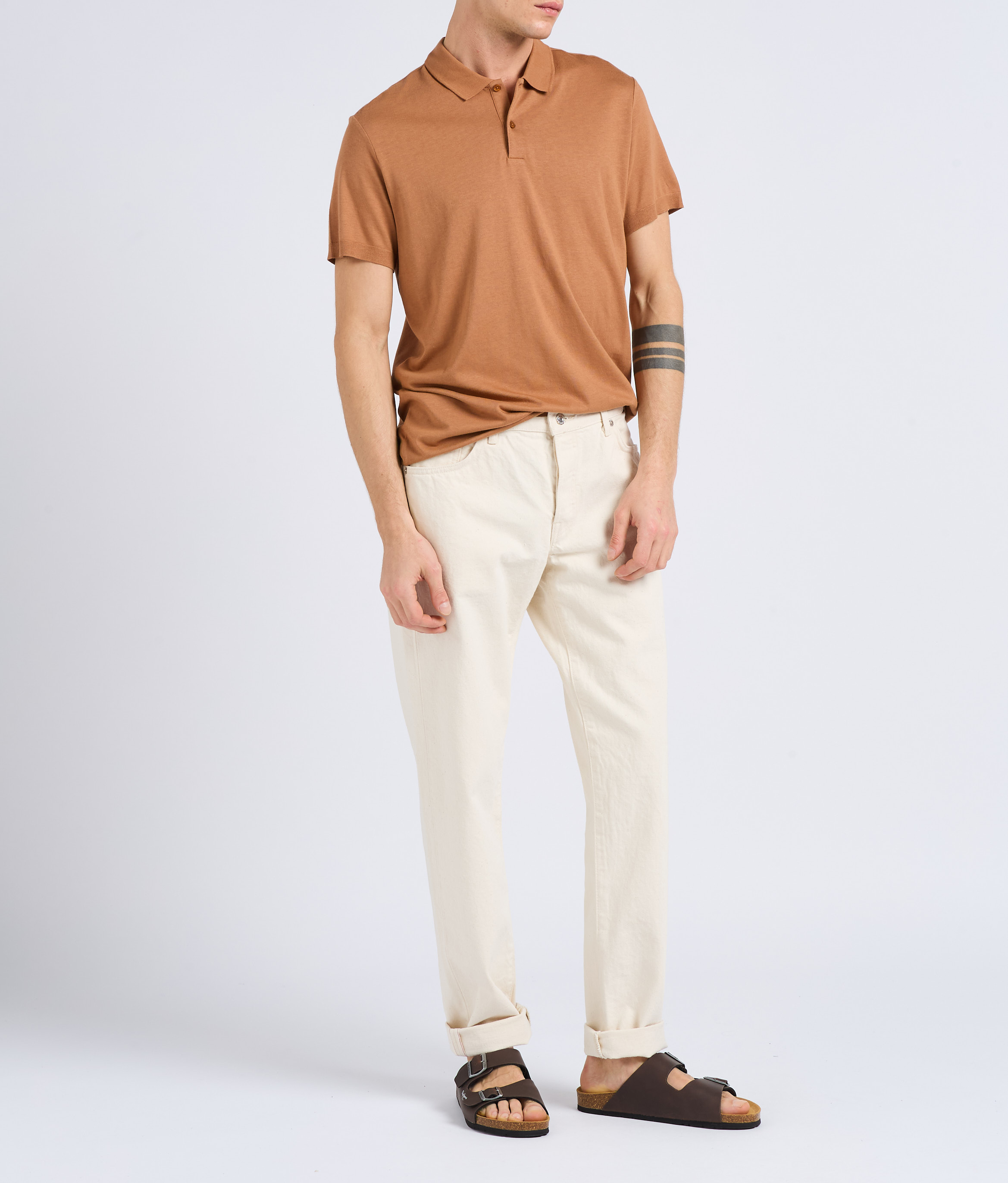 Jean regular-fit tapered en coton aspect tacheté EDWIN Beige