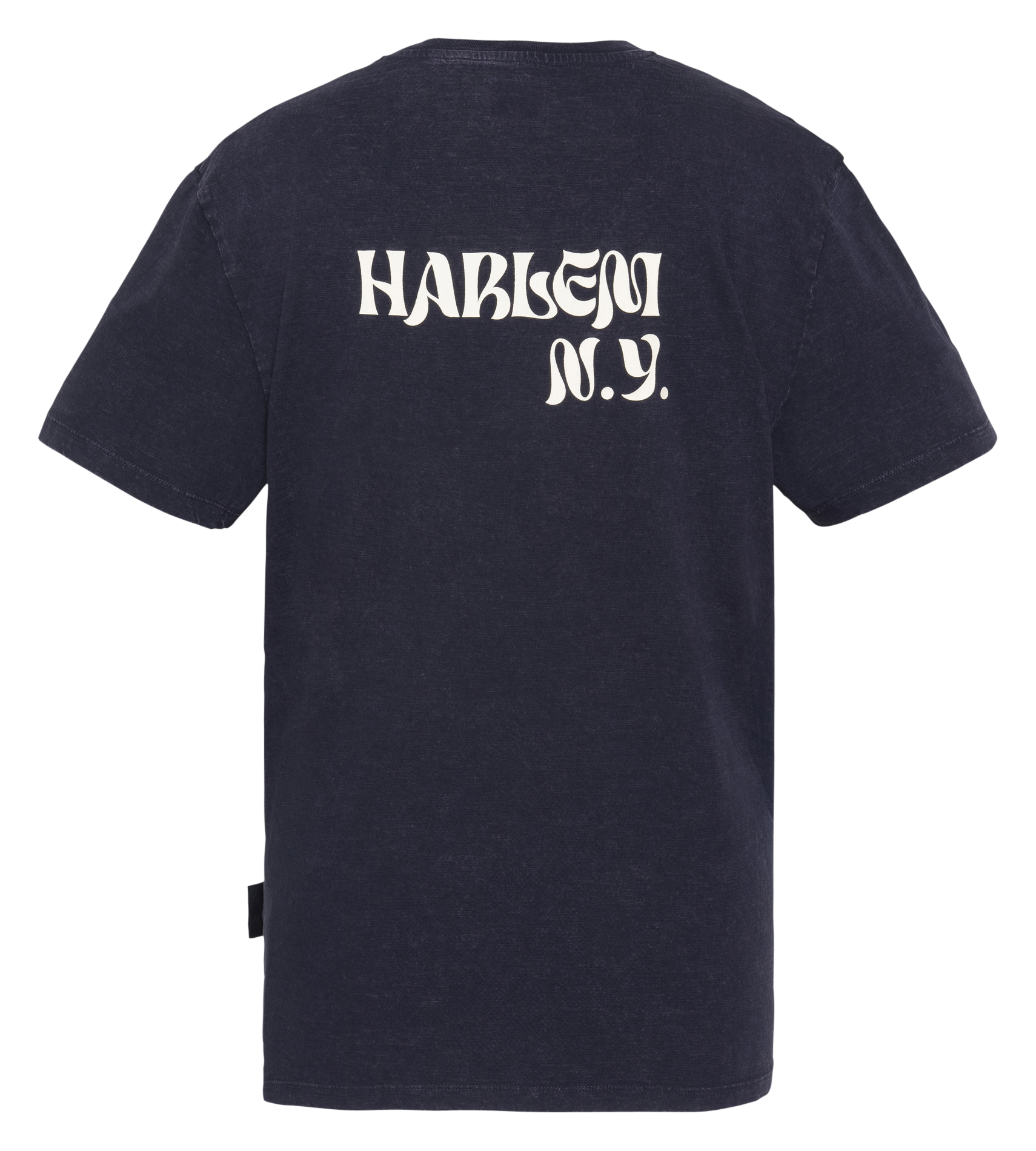 Recht T-shirt met ronde hals en geborduurd detail. SCHOTT Blauw