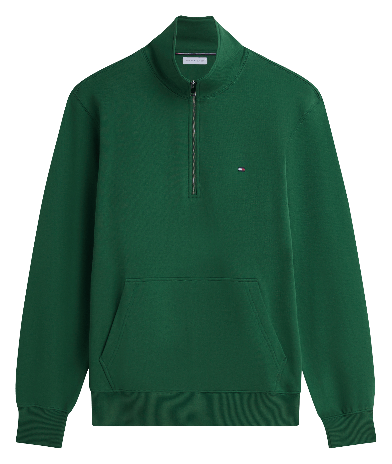 Rechte, katoenen trui met opstaande kraag TOMMY HILFIGER Groen