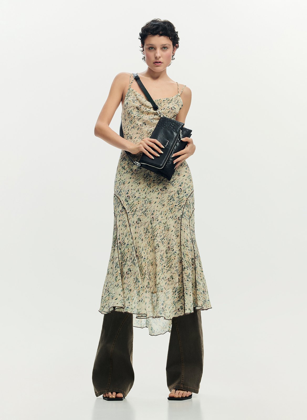 Shoulder bag with embroidered flap DESIGUAL Black