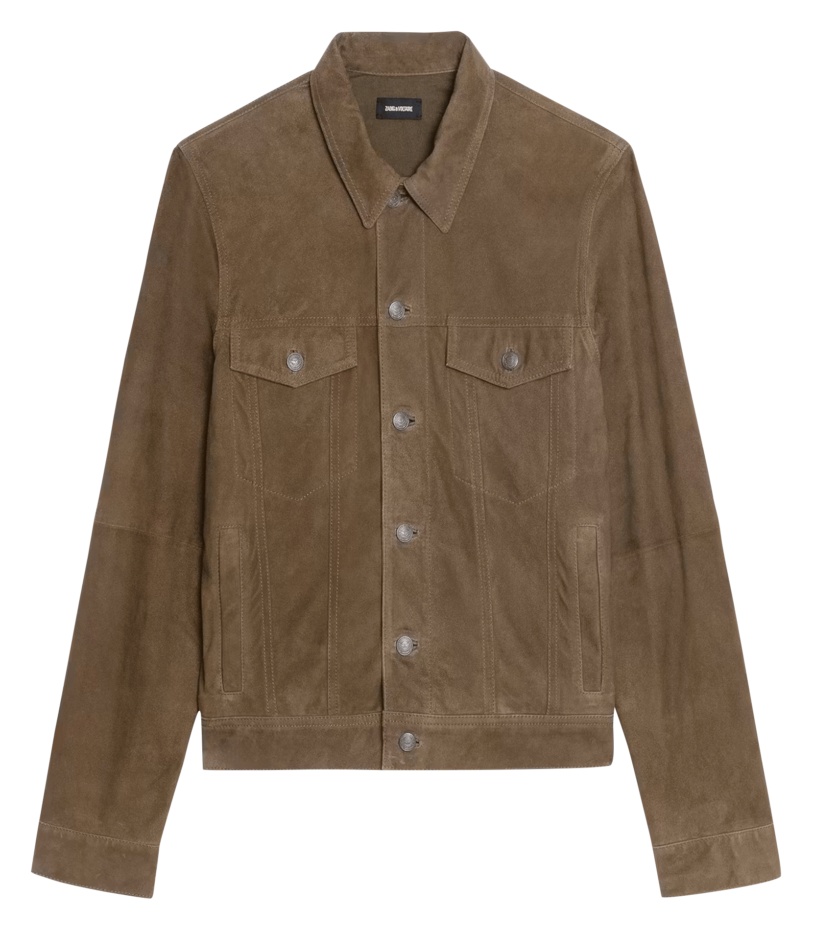 Veste droite boutonnée en suède ZADIG&VOLTAIRE Vert