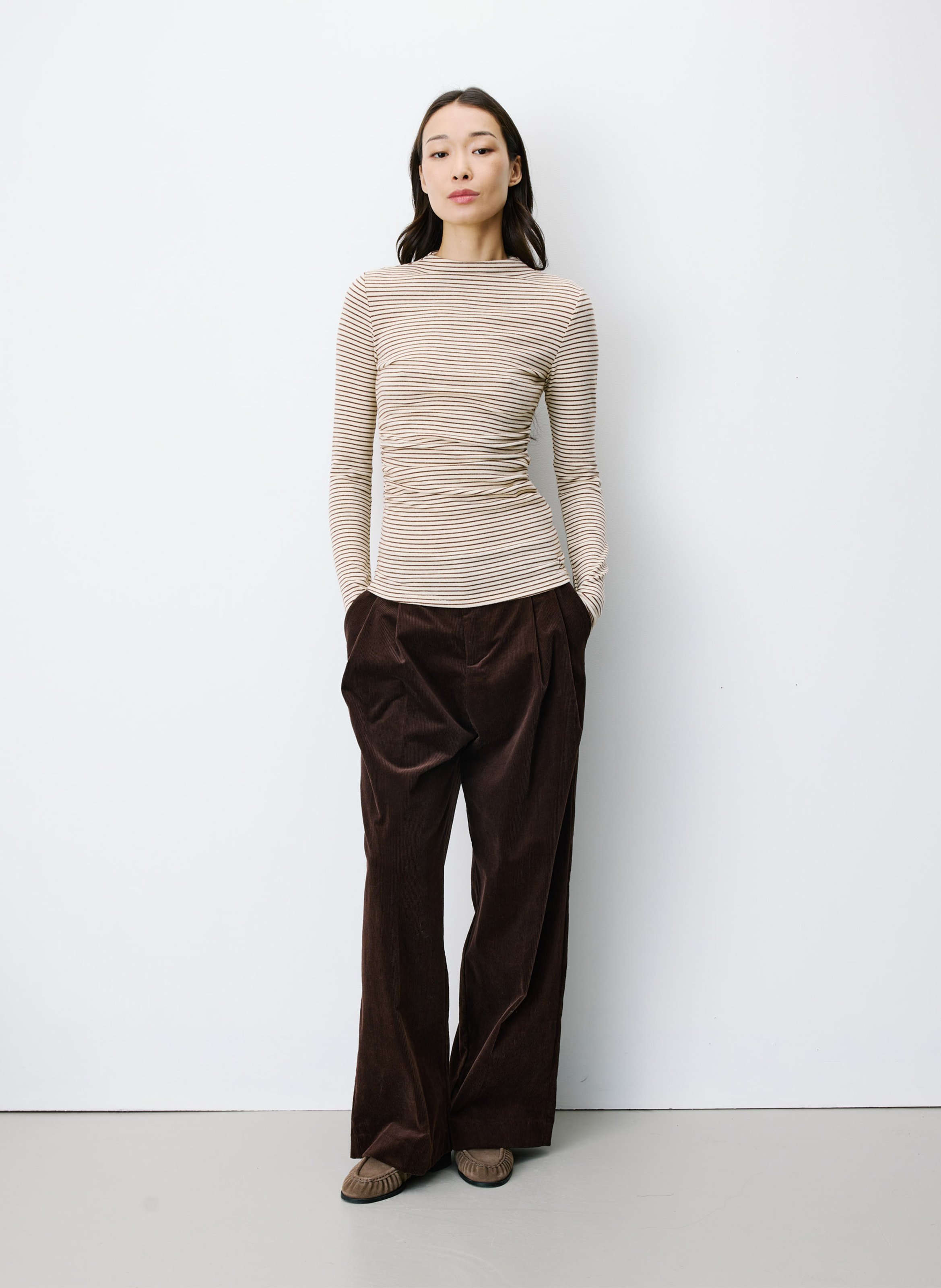 T-shirt manches longues moulant GRACE ET MILA Beige