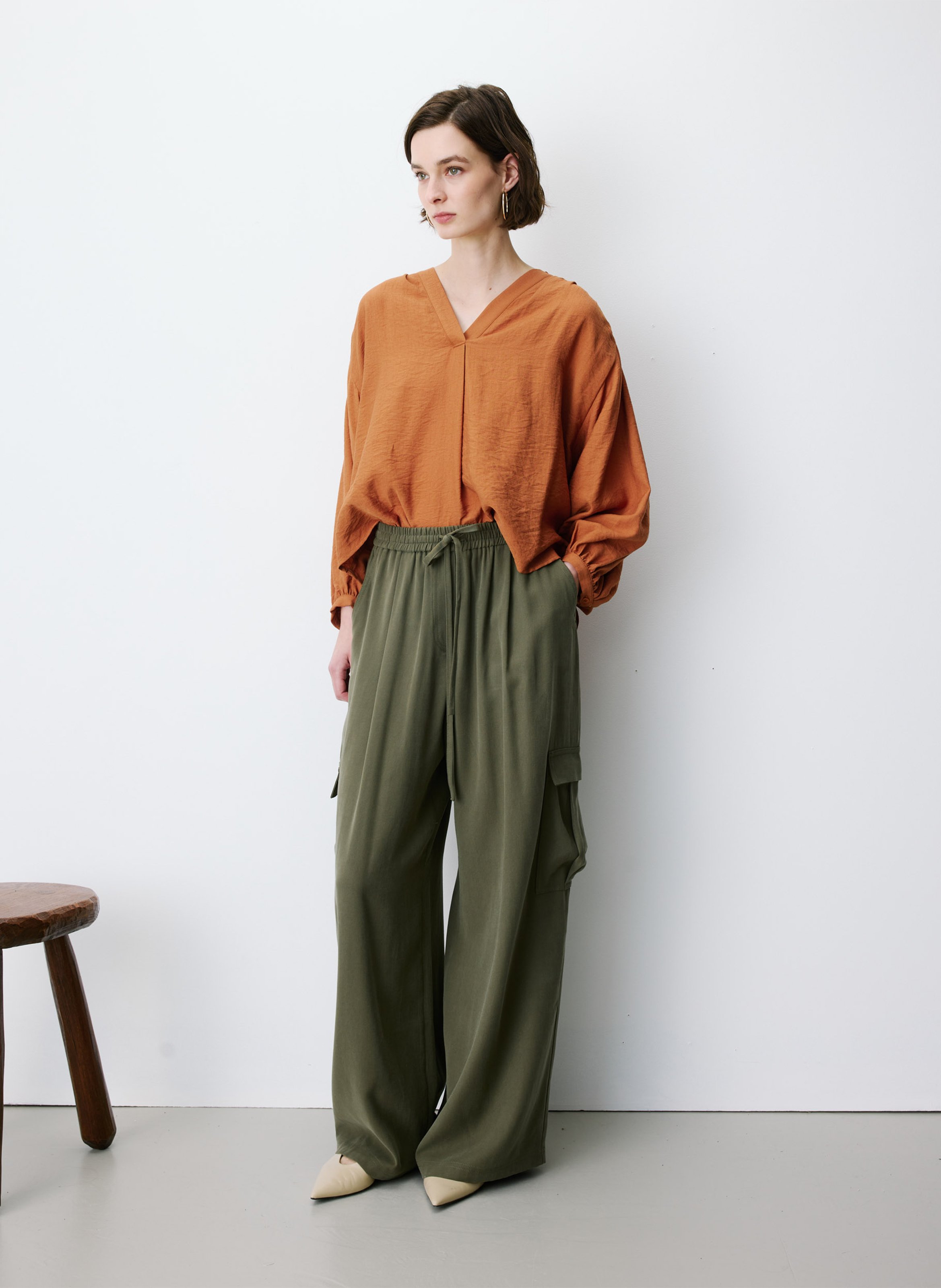 Wide-leg pants GRACE ET MILA Green