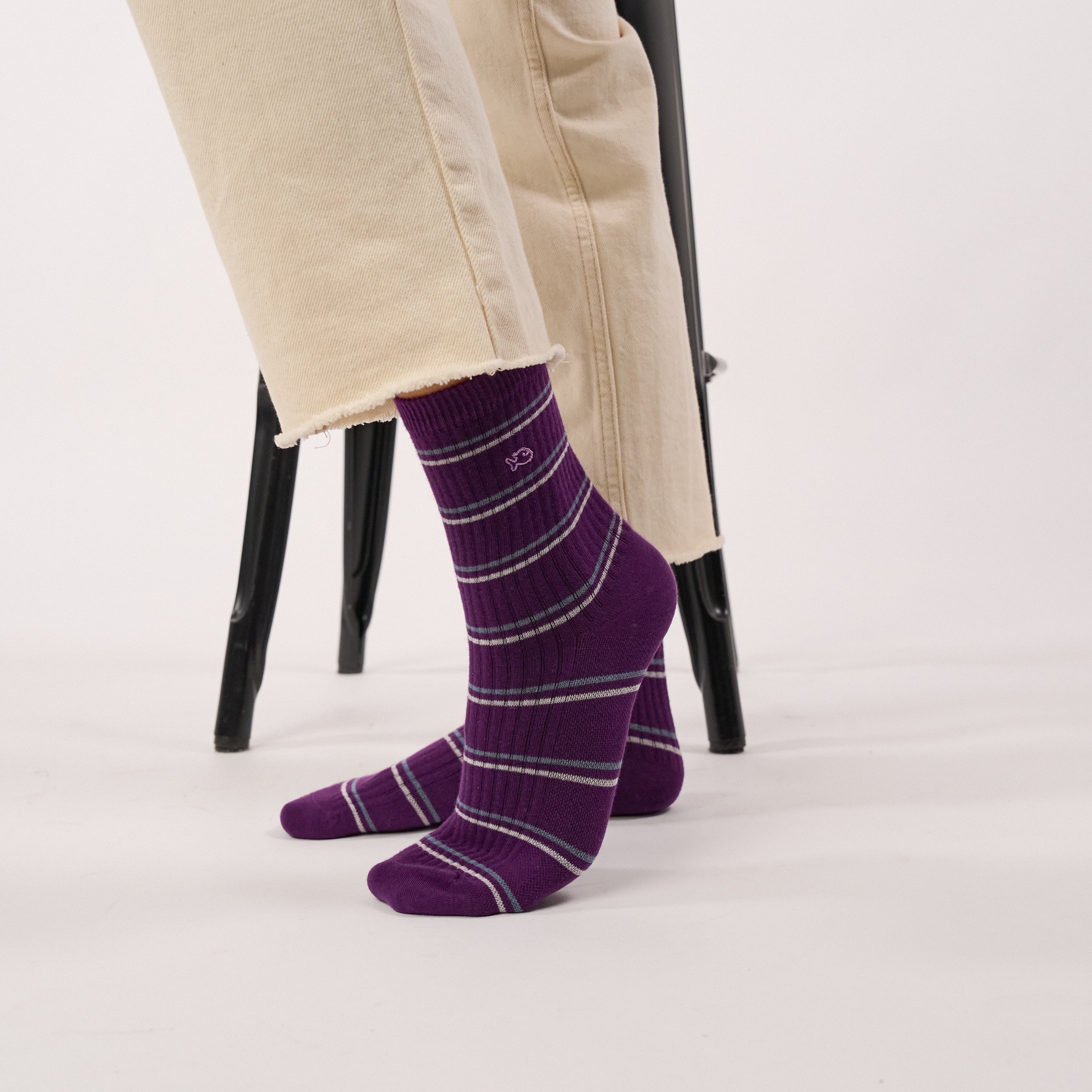 Combed cotton striped socks BILLYBELT Purple
