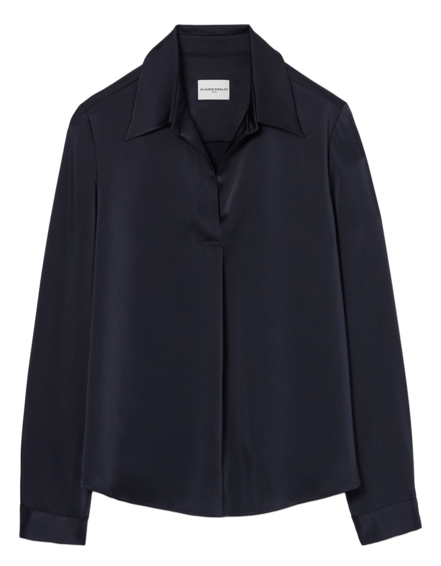 Top à col classique satiné CLAUDIE PIERLOT Bleu