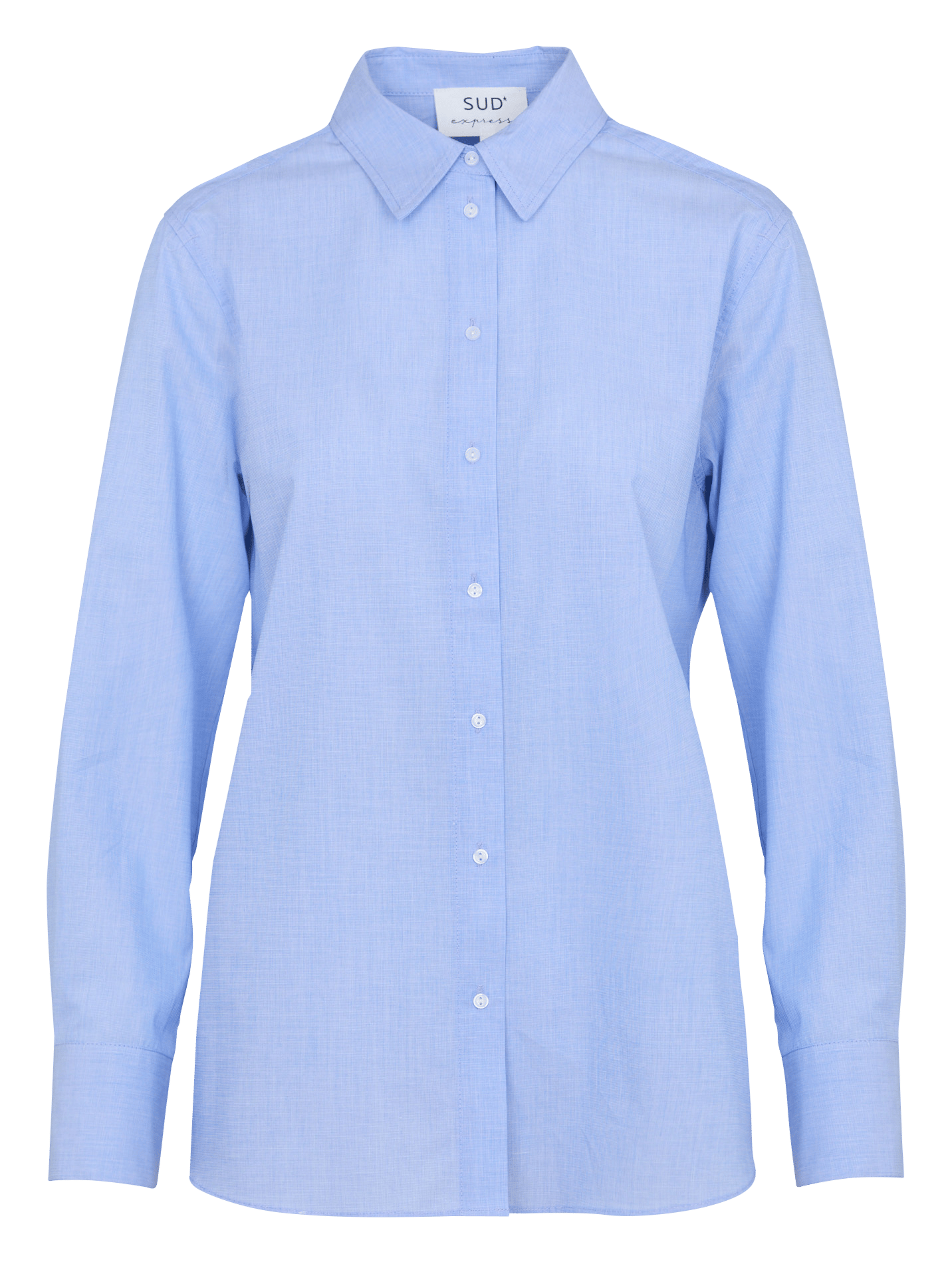 Effen overhemd met klassieke kraag van katoen SUD EXPRESS Blauw