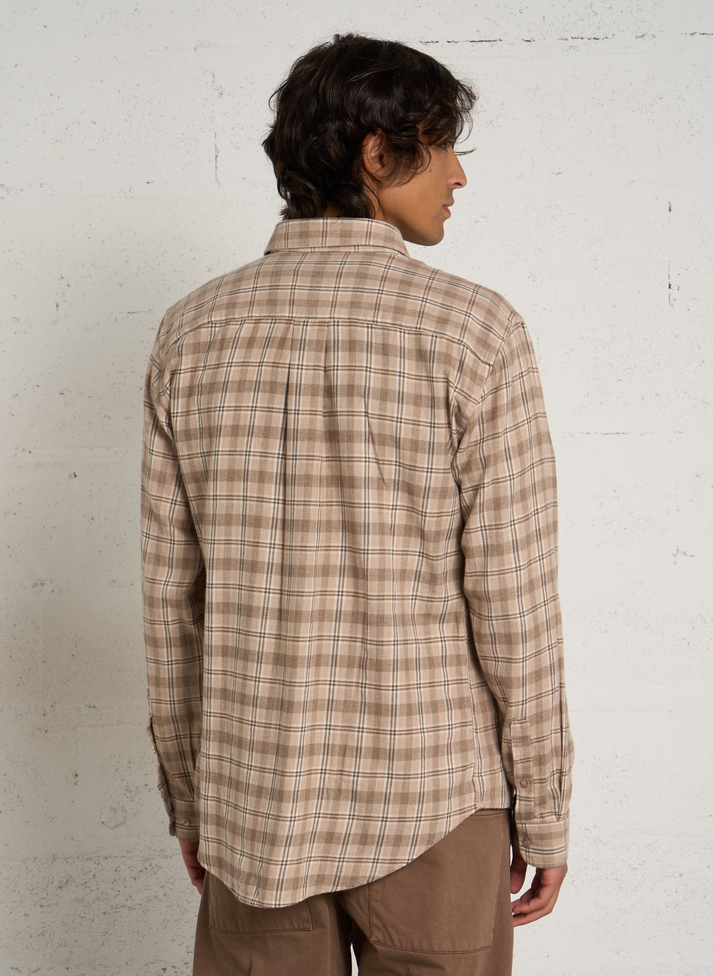 Checked cotton shirt CASUAL FRIDAY Beige