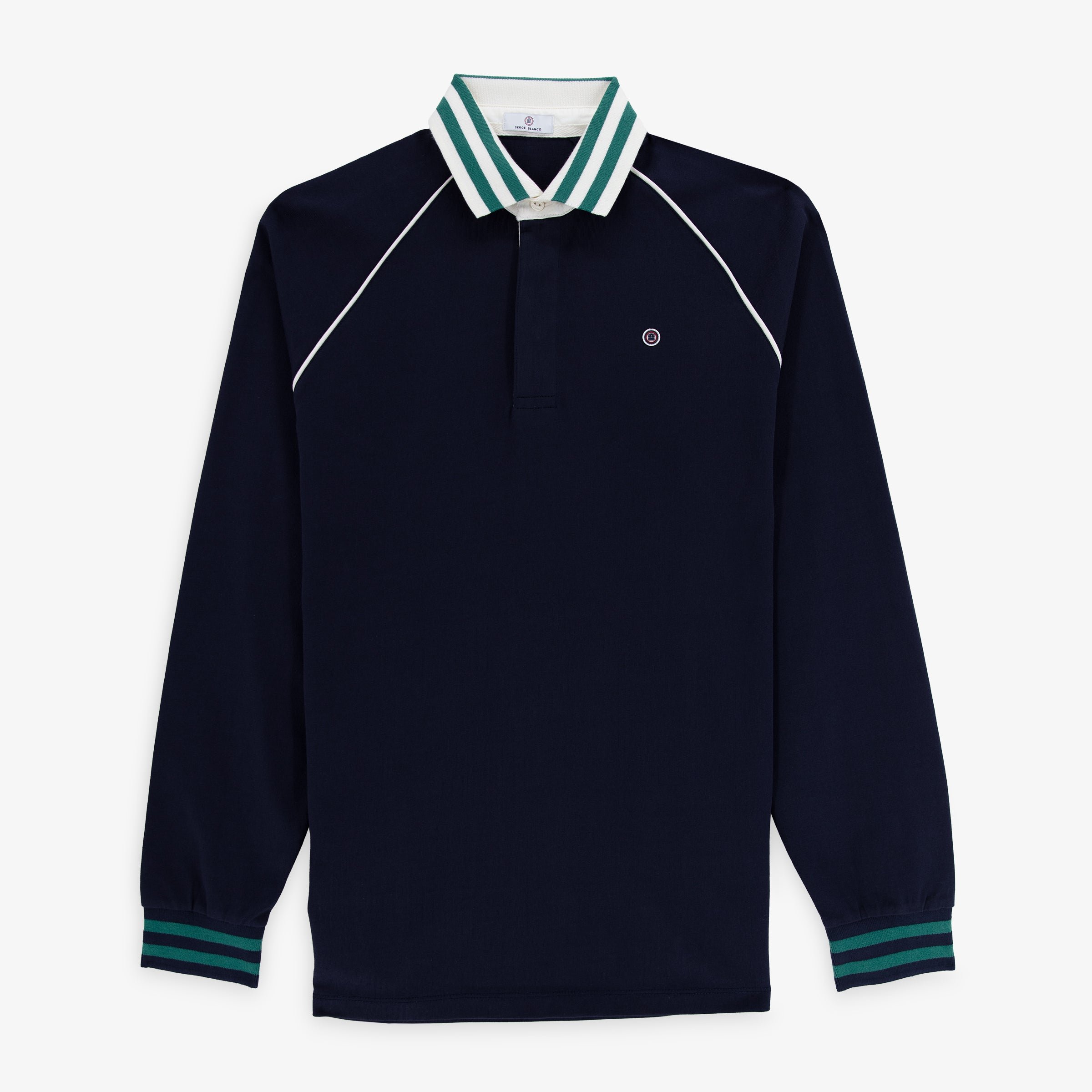 Long-sleeved cotton rugby shirt SERGE BLANCO Blue