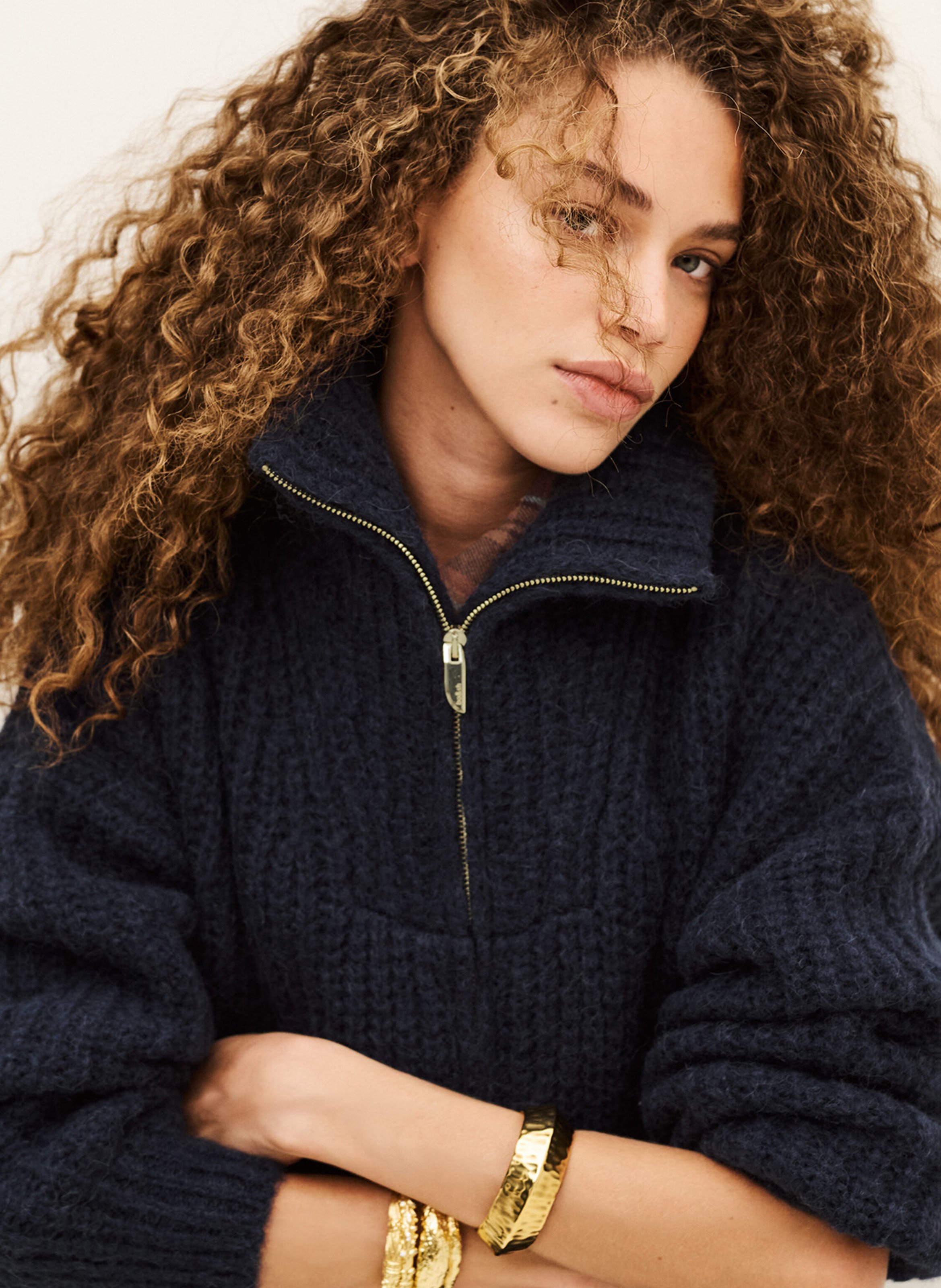 Cardigan ample en laine mélangée BA&SH Bleu
