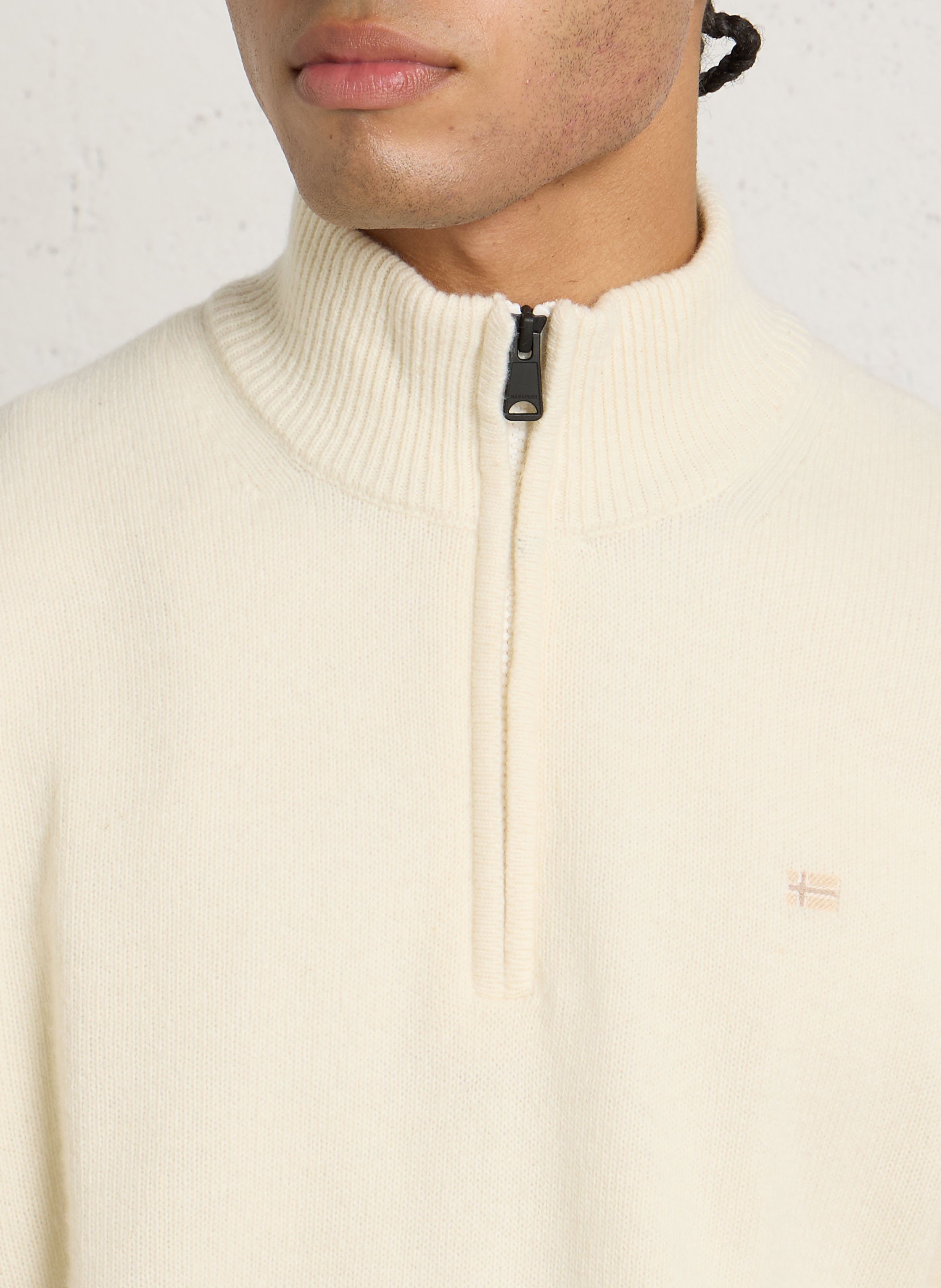 Pull droit en laine mélangée NAPAPIJRI Beige