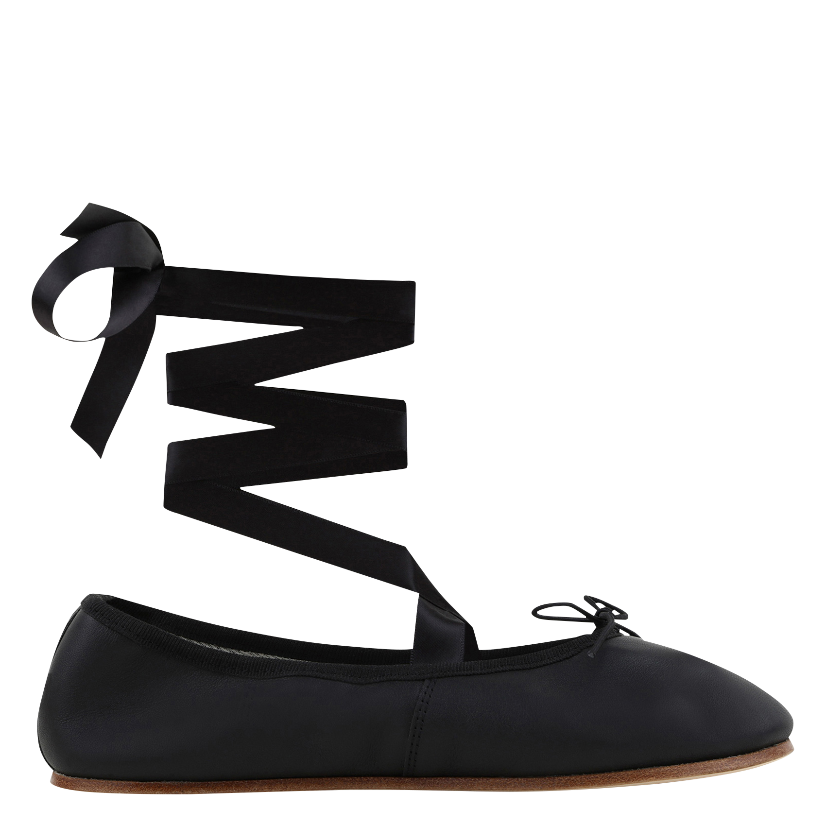 GIOSEPPO Maupin Noir Ballerines à Bout Ouvert Cuir Avec Lacets