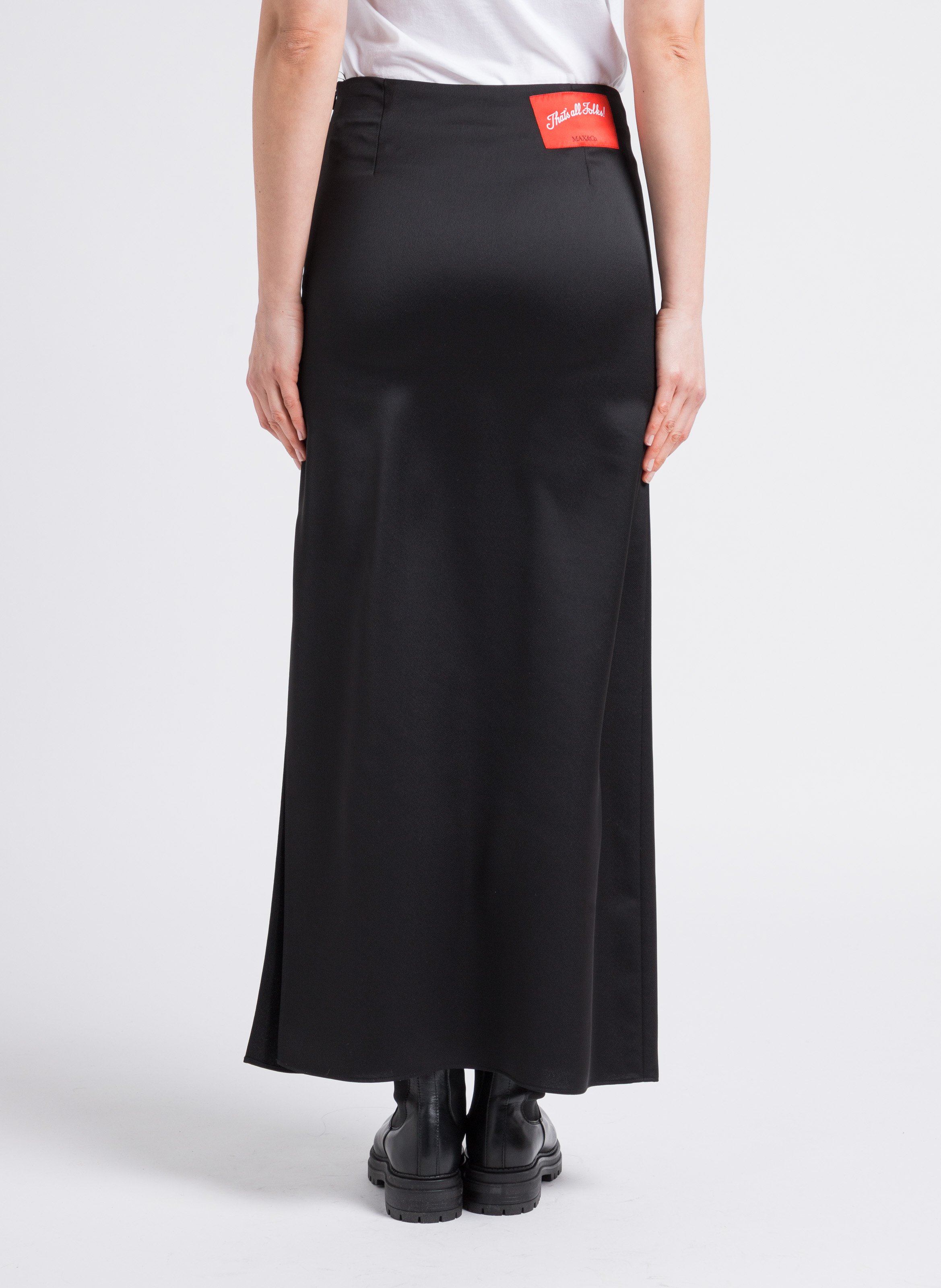 Jupe longue satinée fendue  MAX&amp;Co. Noir
