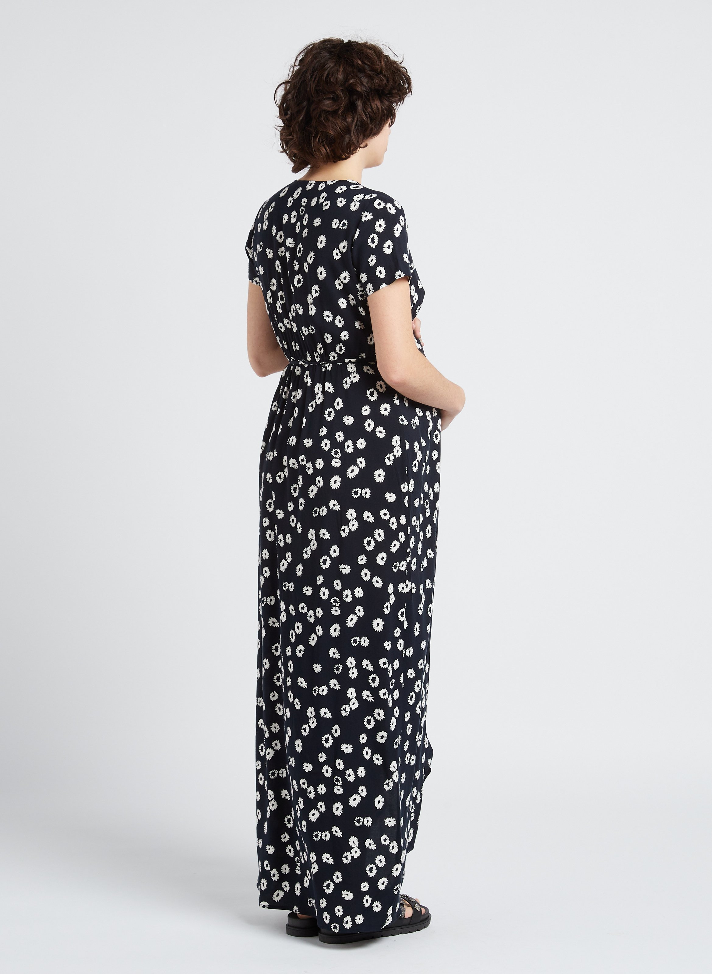 Straight printed maternity wrap dress SERAPHINE Black