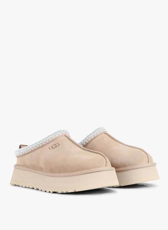Pantofole con zeppa in misto pelle Beige Ugg Donna Place des