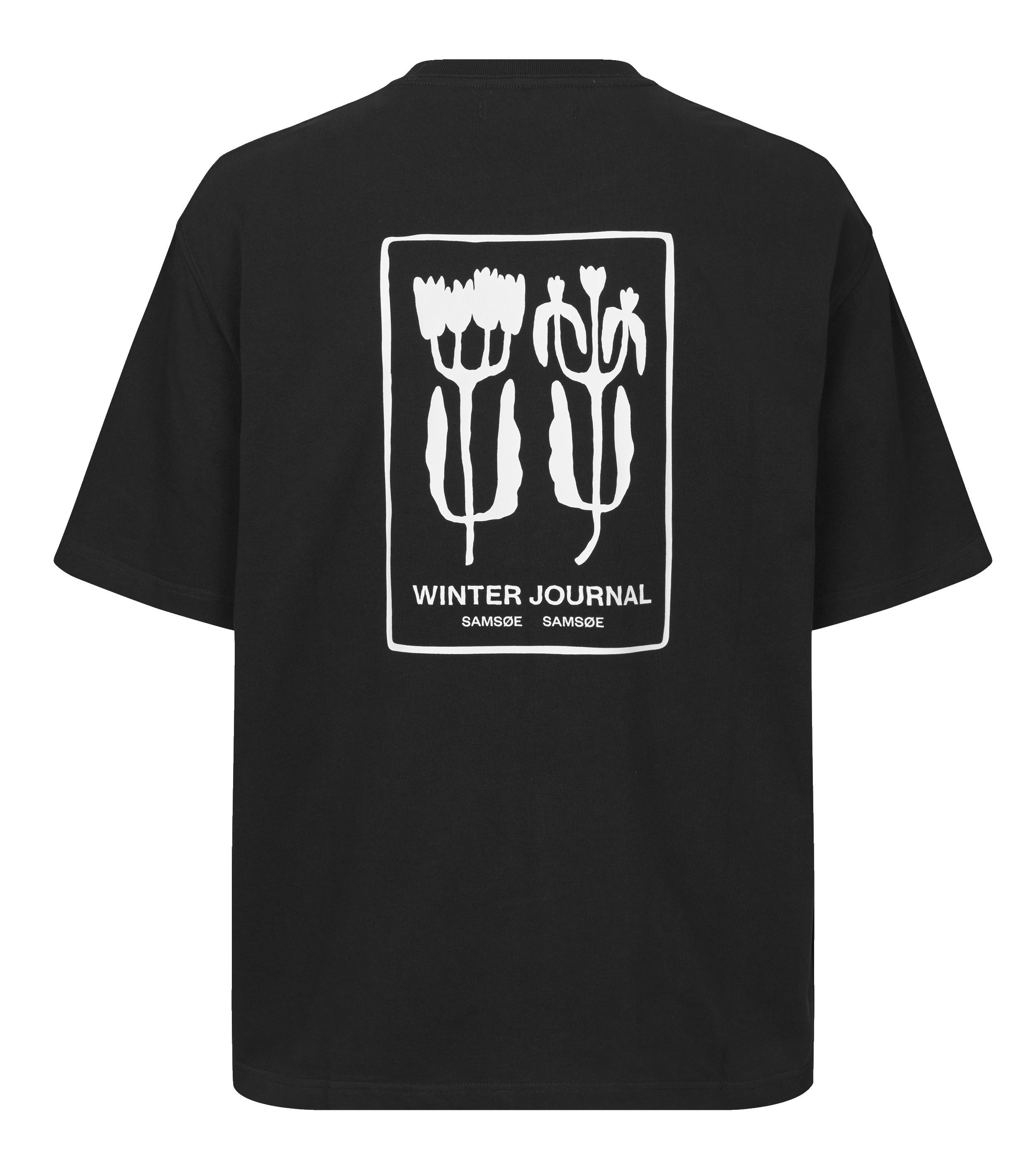 Organic cotton straight fit printed t-shirt SAMSOE SAMSOE Black