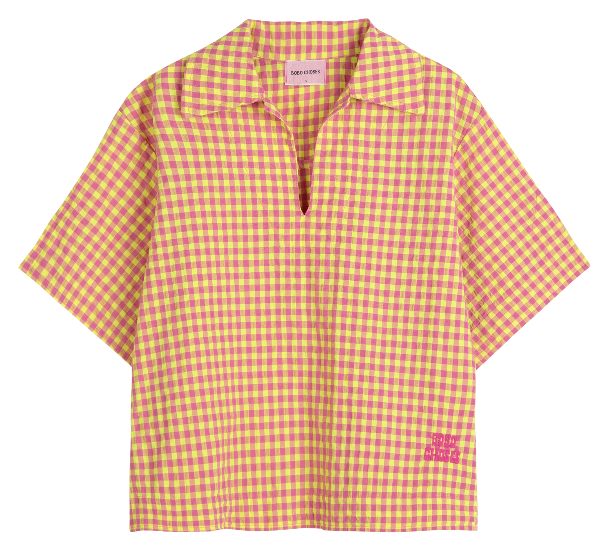 Straight cotton-blend top with classic collar BOBO CHOSES Multicolored