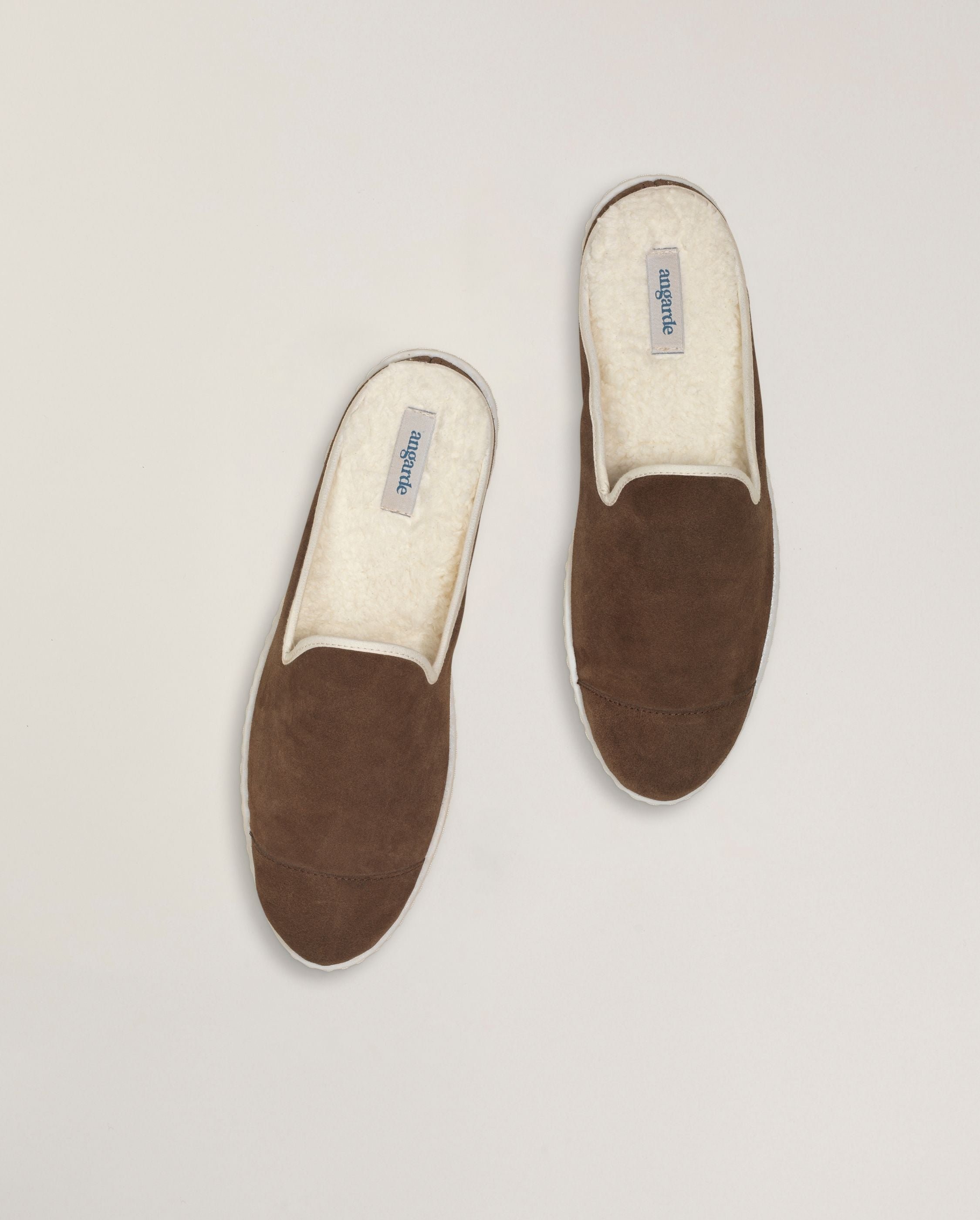 Men's leather mule, mocha ANGARDE Brown