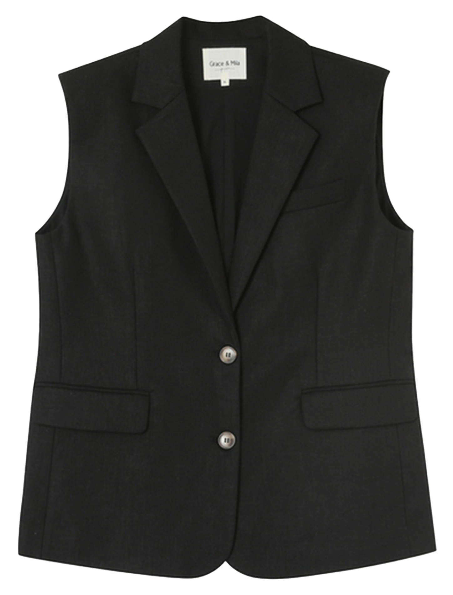 Straight linen-blend jacket  GRACE ET MILA Black