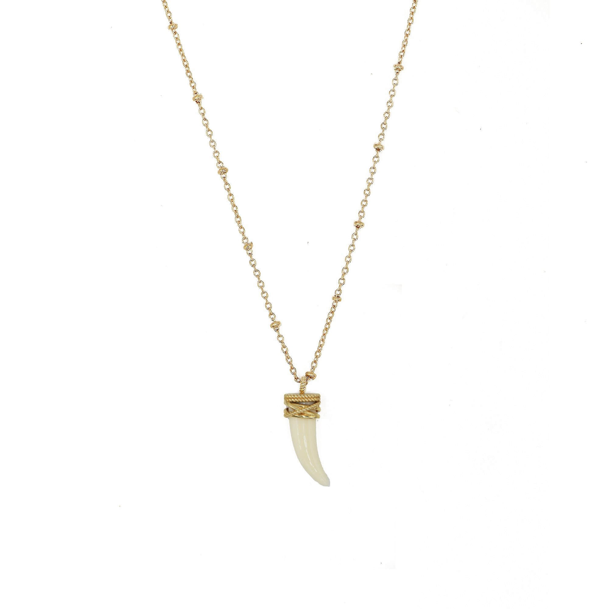 Gold-plated tribe necklace NILAI Beige