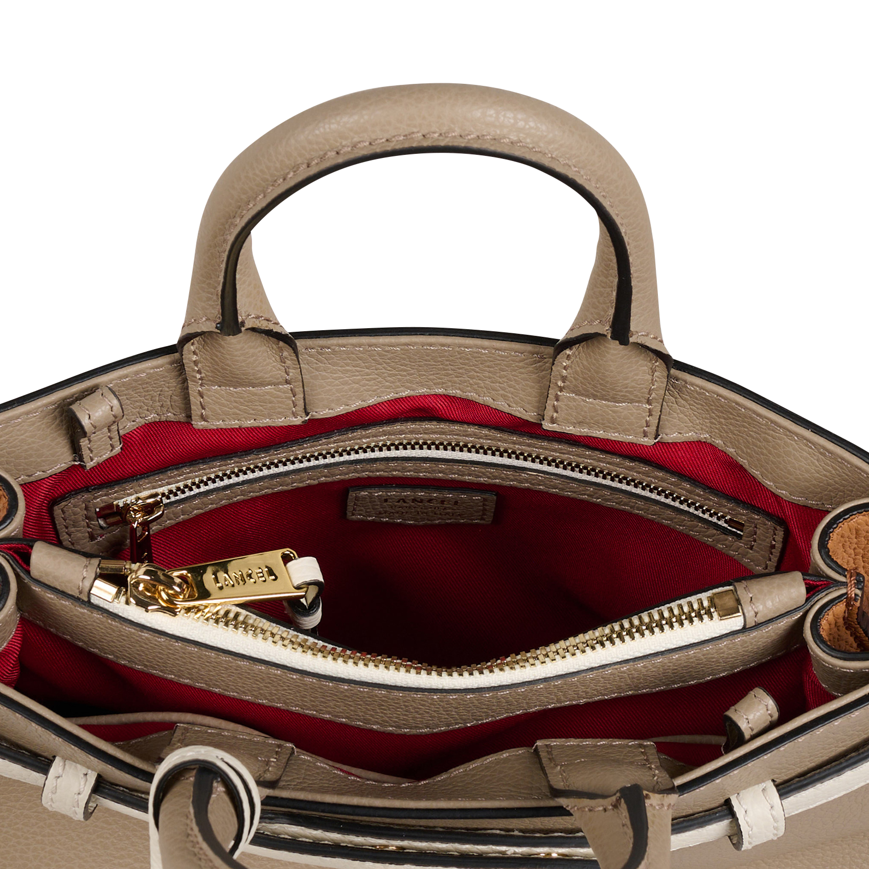 Sac à main en cuir LANCEL Beige