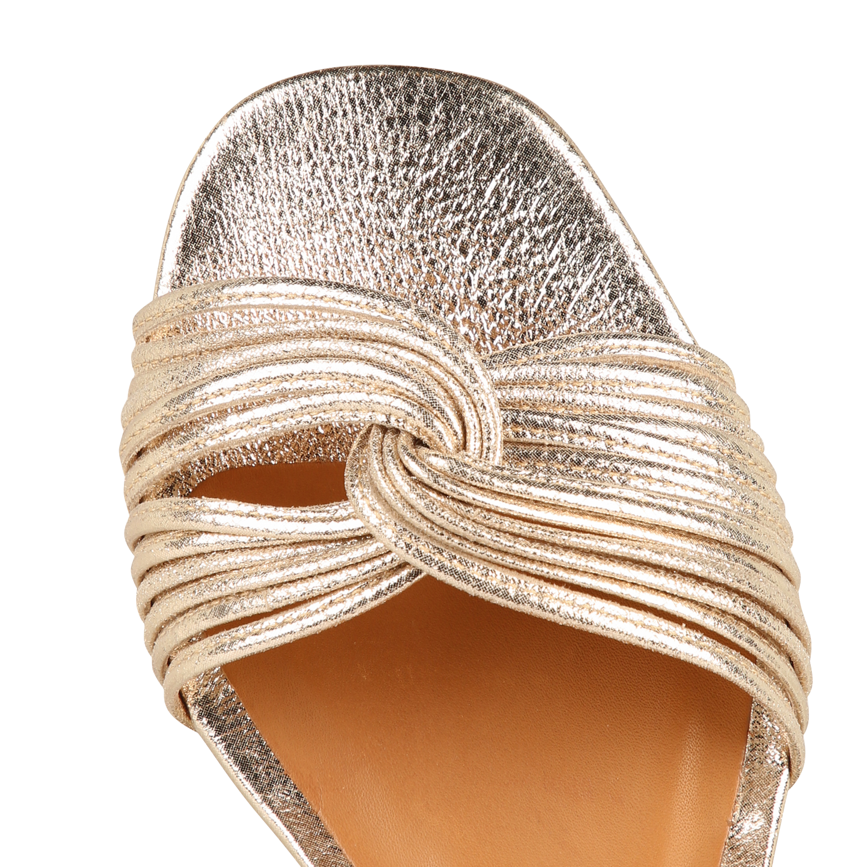 Open-toe sandals with low suede heel MAISON TOUFET Golden