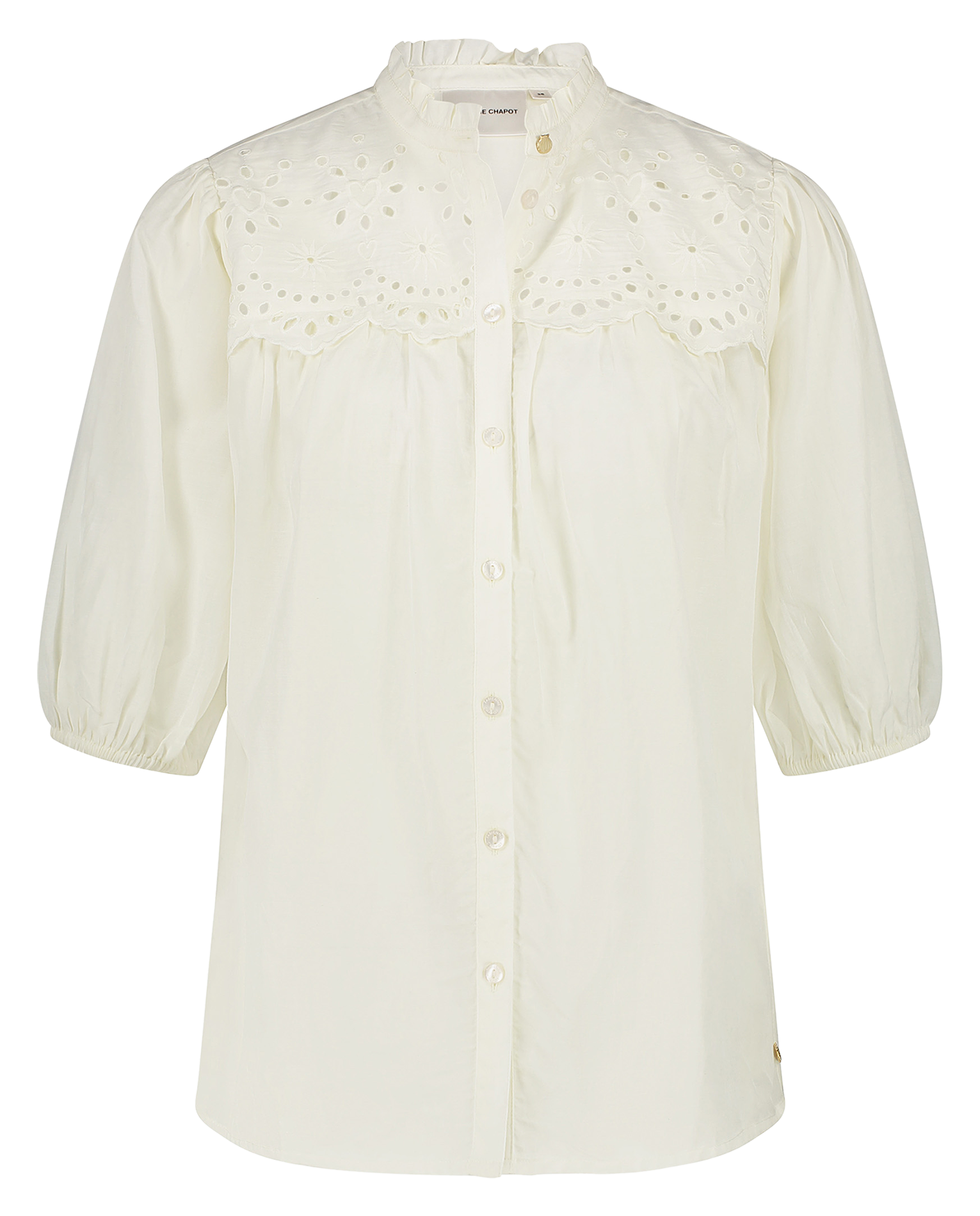 Chemisier droit brodé FABIENNE CHAPOT Blanc