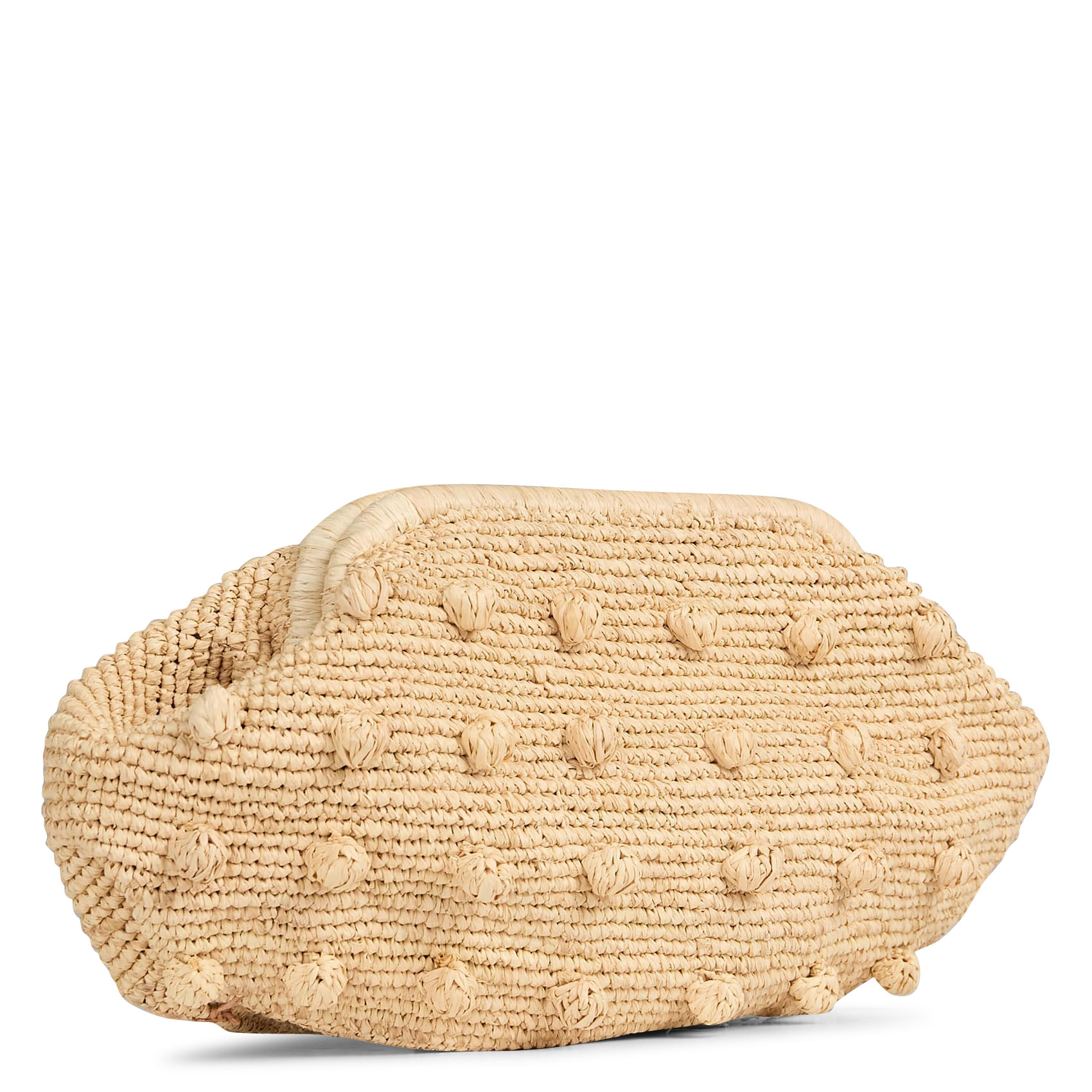Handgetragene Clutch aus Raffia CAMALYA Beige