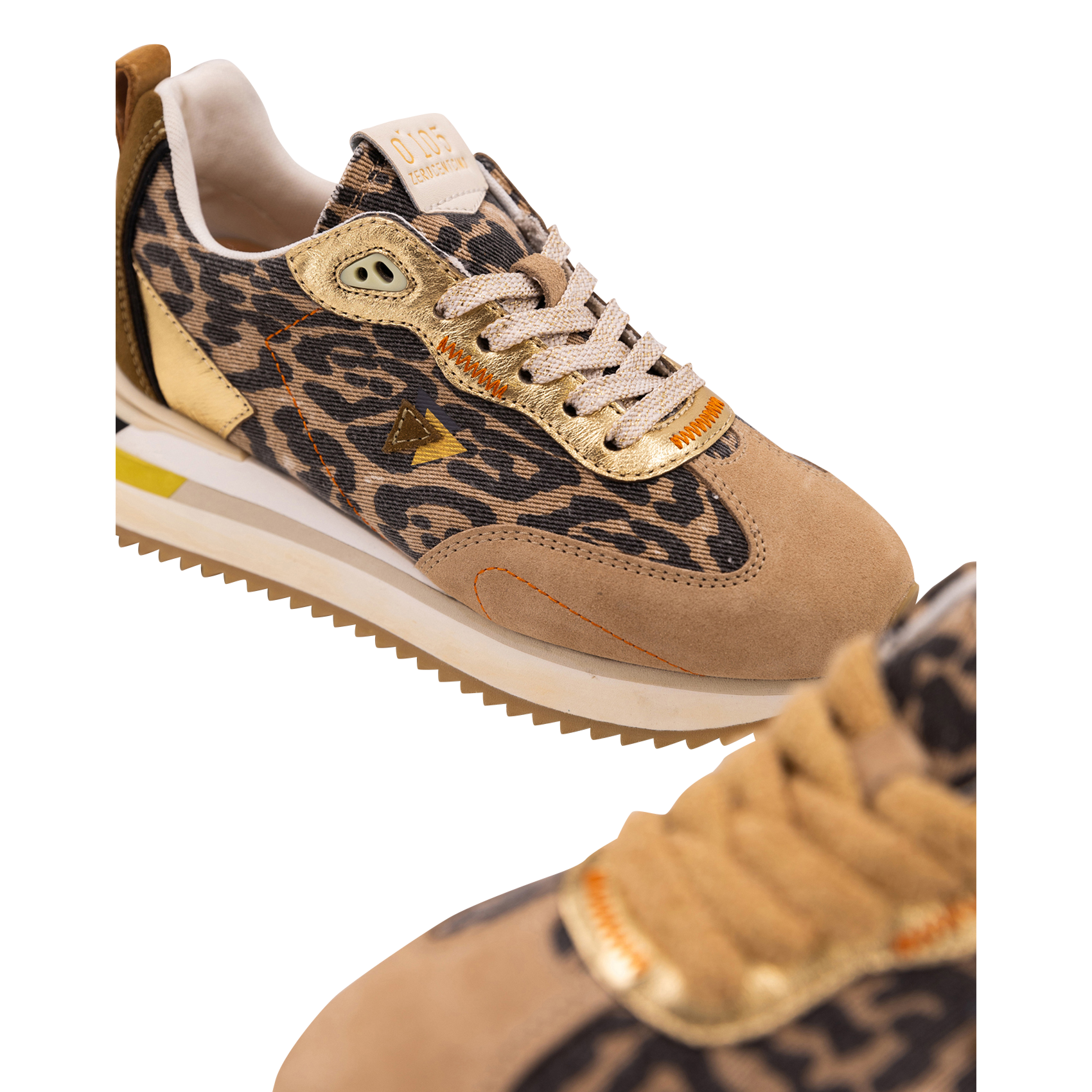 Baskets basses léopard 0'105 Blanc