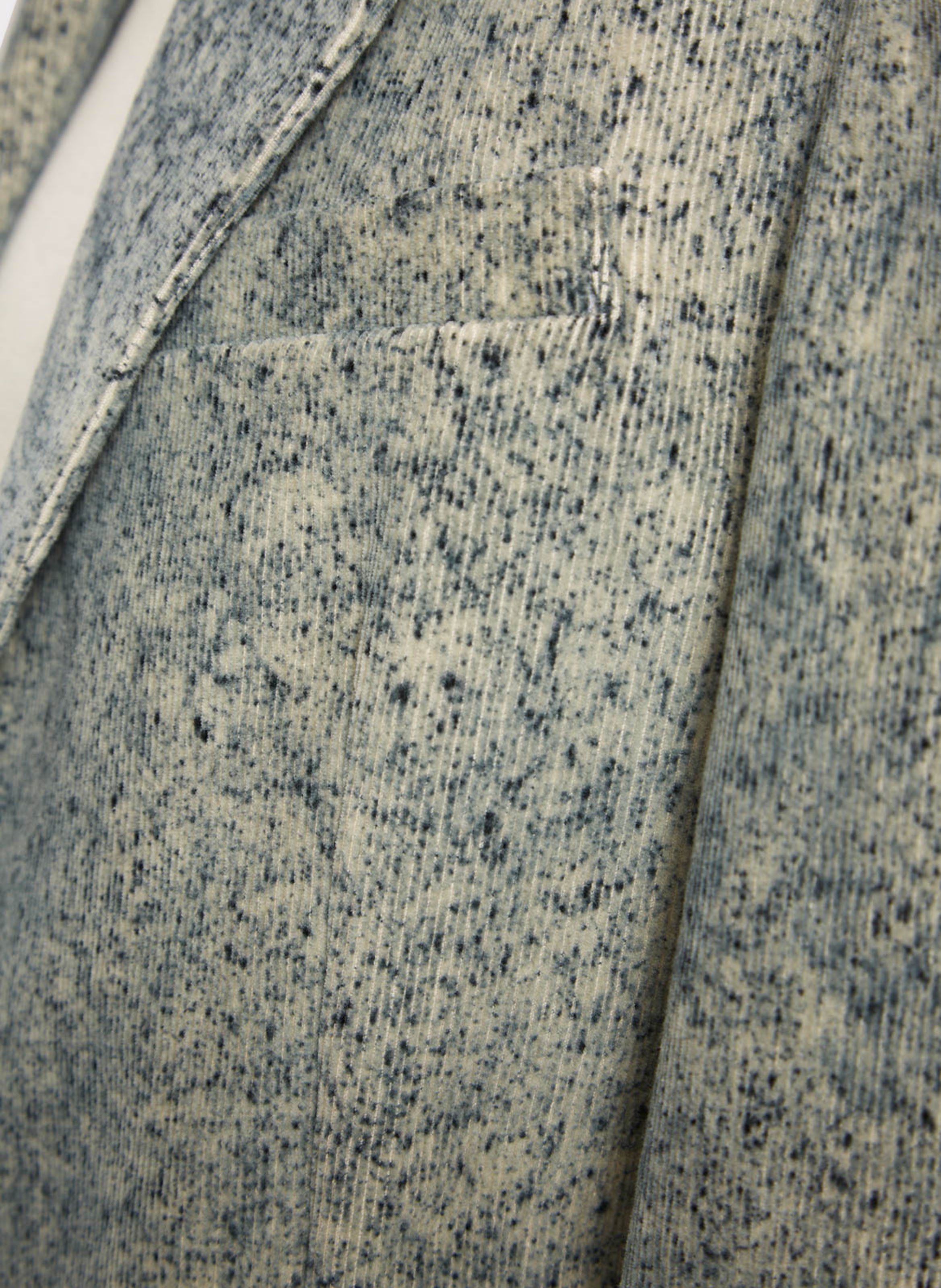 Veste droite col tailleur en velours côtelé ROSEANNA Bleu