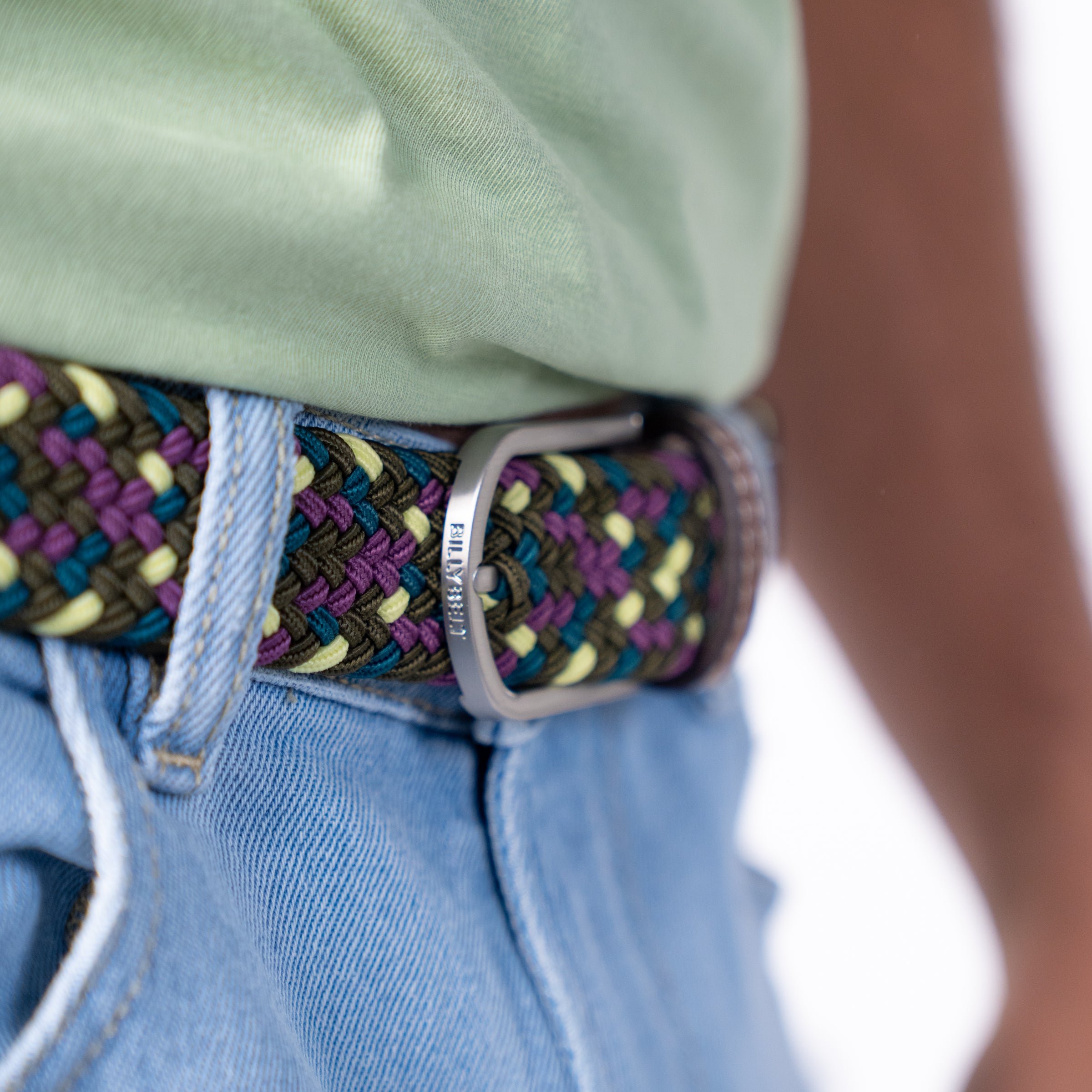 Multicolored braided elastic belt BILLYBELT Multicolored